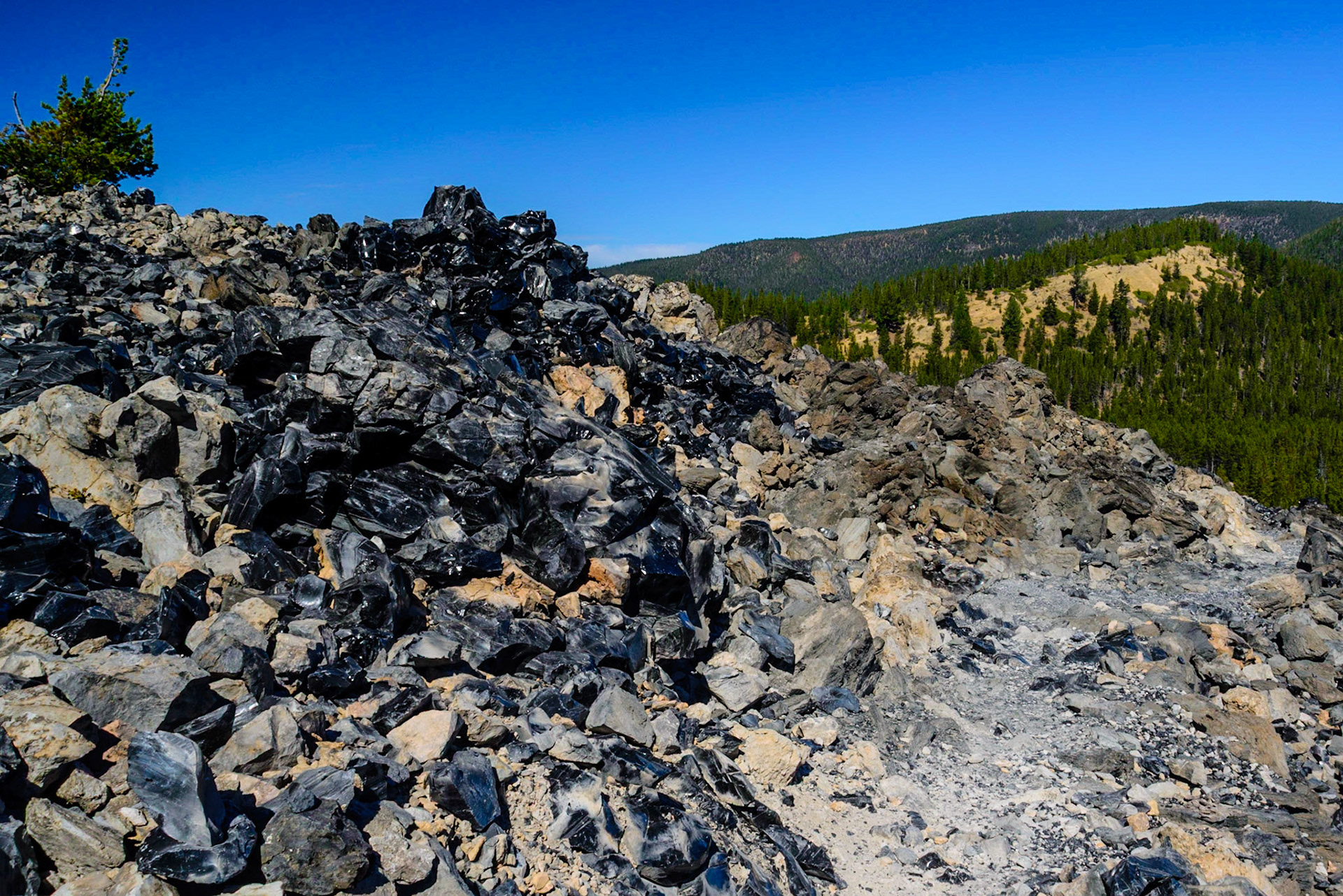 DTGD21437Black obsidian lava flow about 1300 years old.