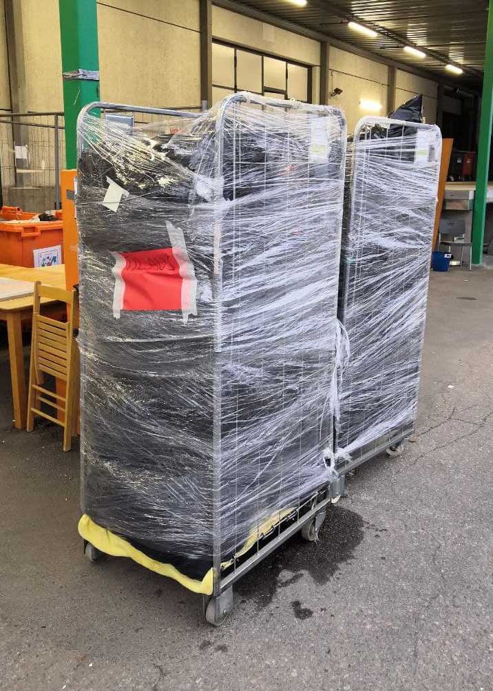30 bags of unsold clothing was donated for the event by a local recycling center.