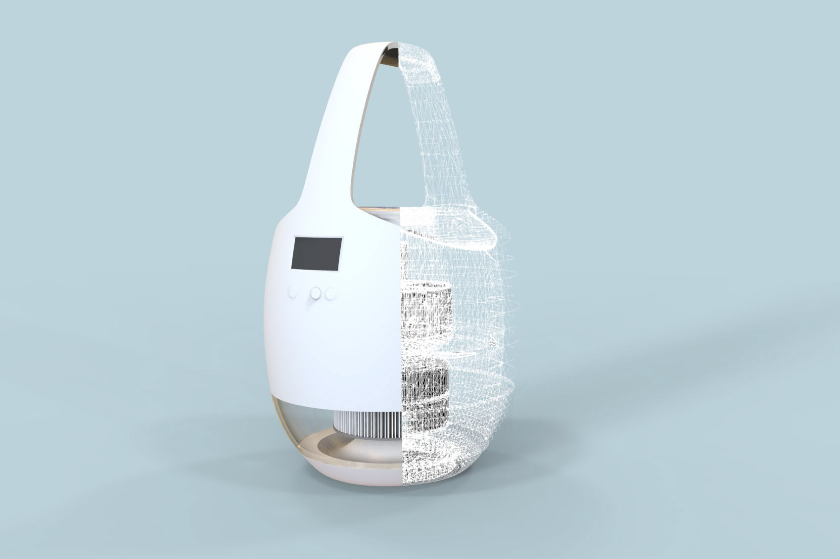 A transparent bottom is a feature to show the water level of the product