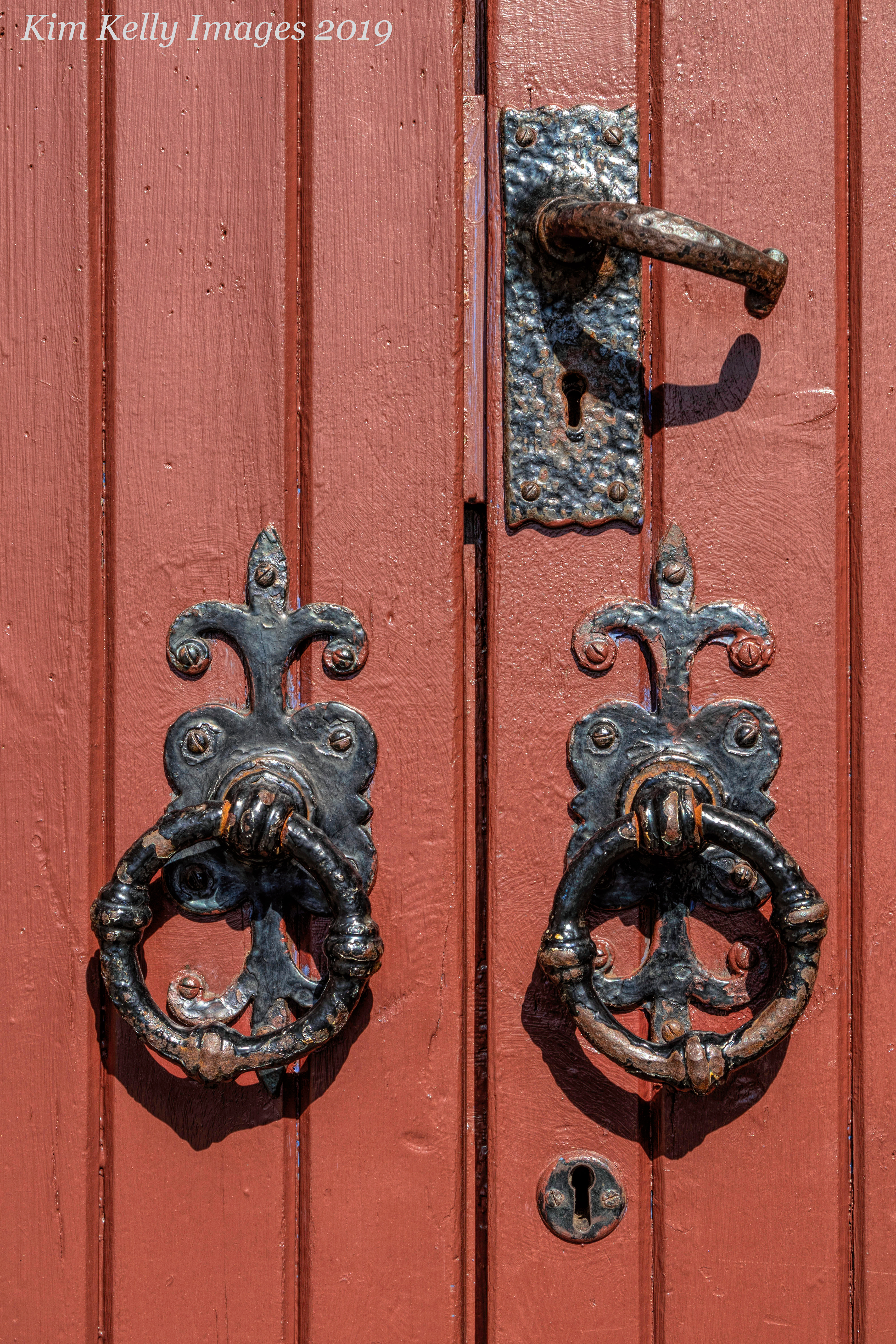 Red Door and Wrought Iron