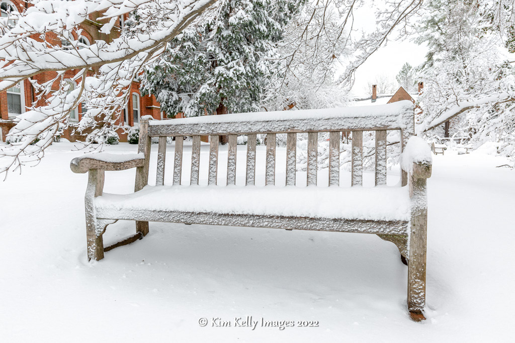 Snowy Bench at St. John's College