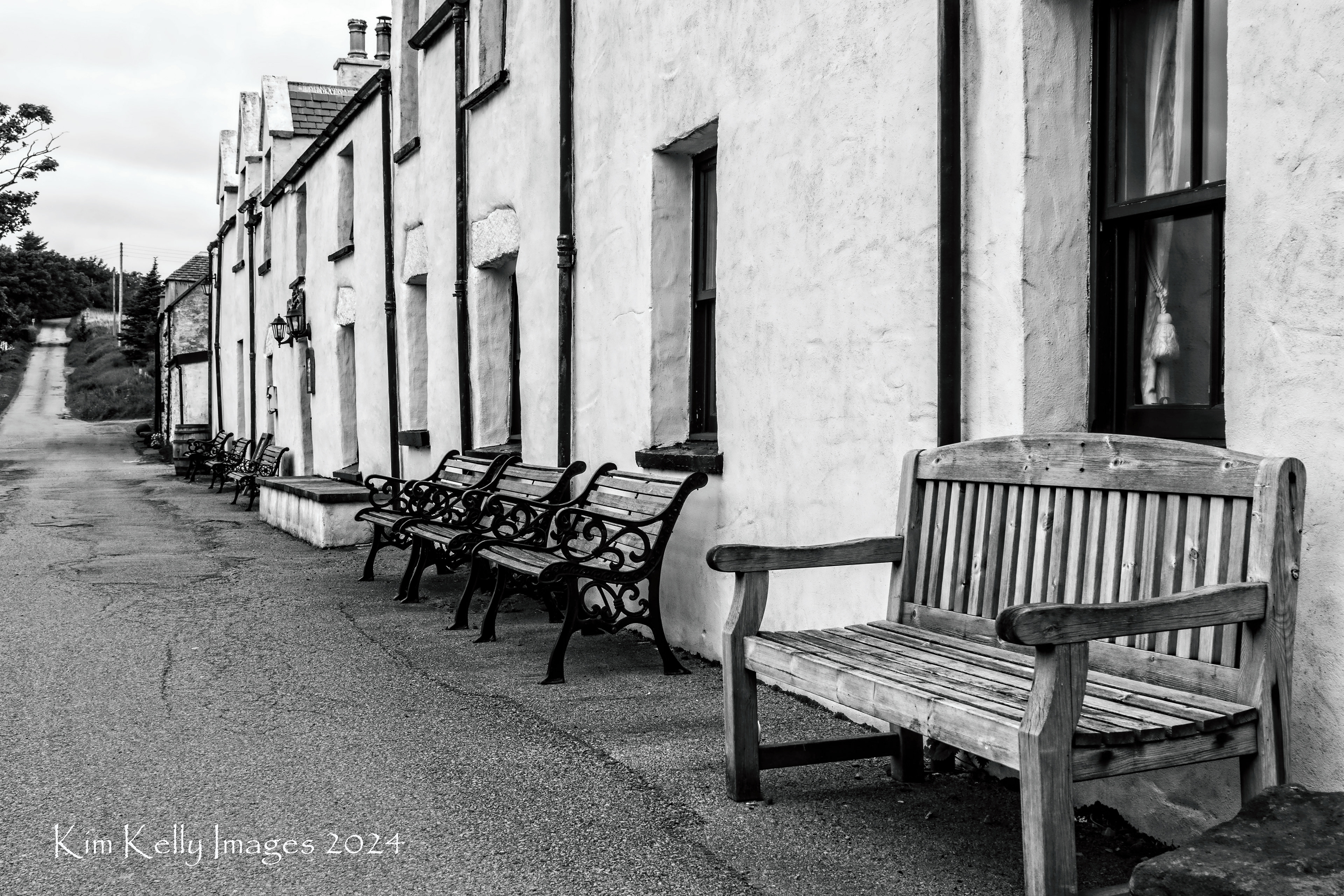Benches at Stein Inn on Isle of Skye