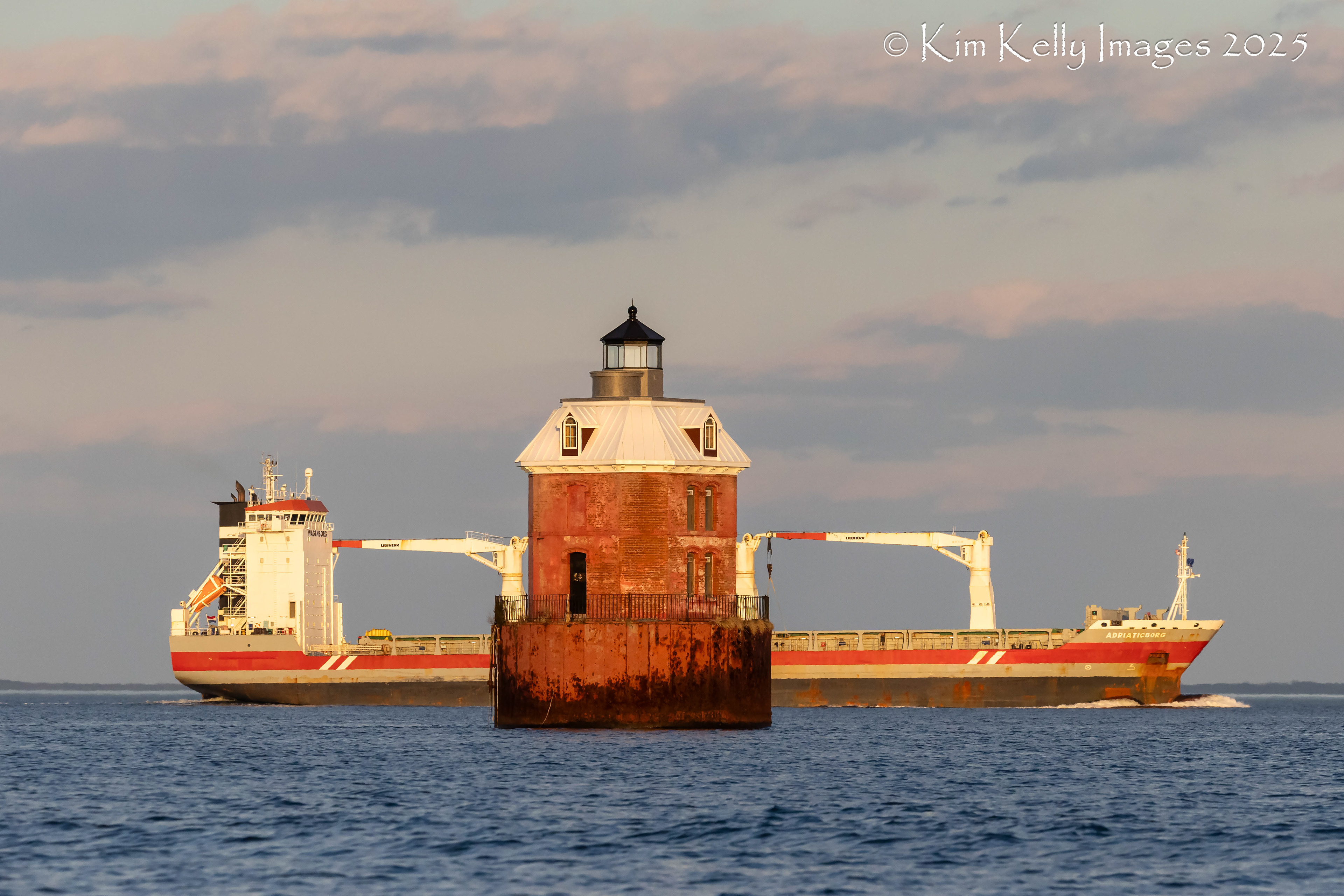 Adriaticborg Maneuvers Past the Sandy Point Light