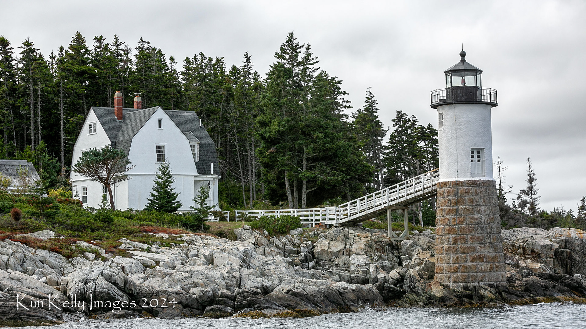 Water's View of Robinson Lighthouse on Isle au Haut