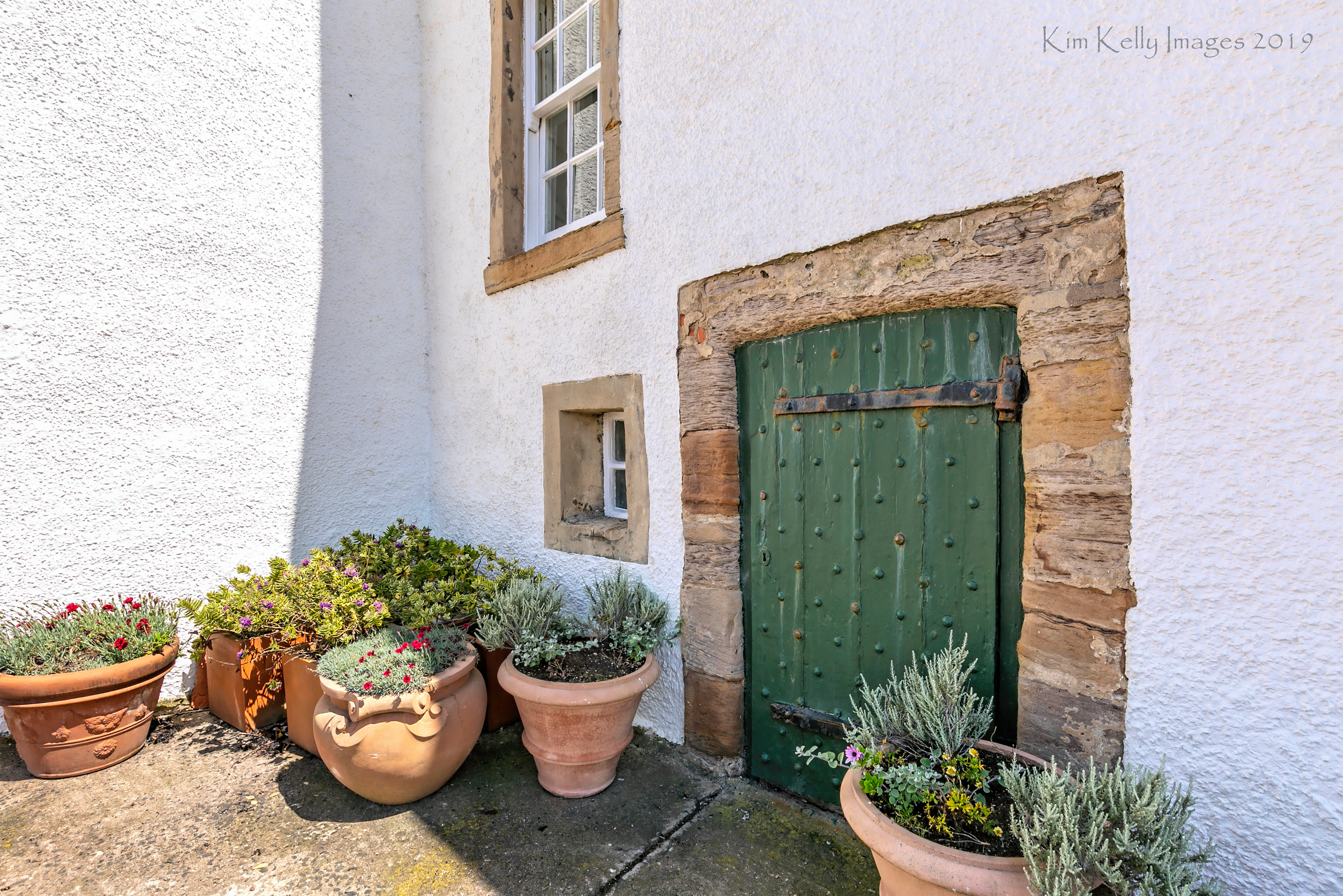 Old Green Wooden Door in Pittenweem