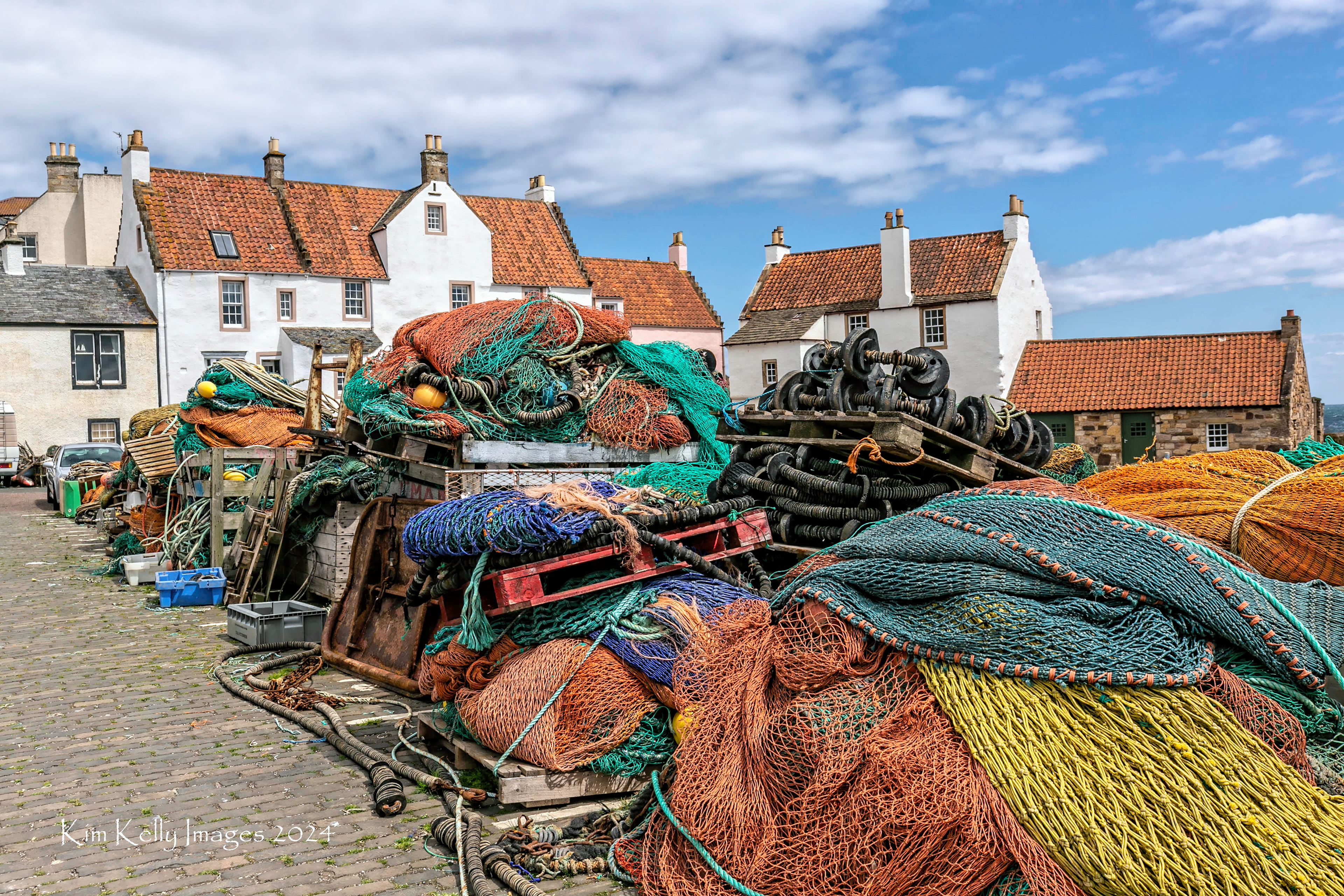 Fishing Nets Piled at Pittenweem Harbour - Scotland