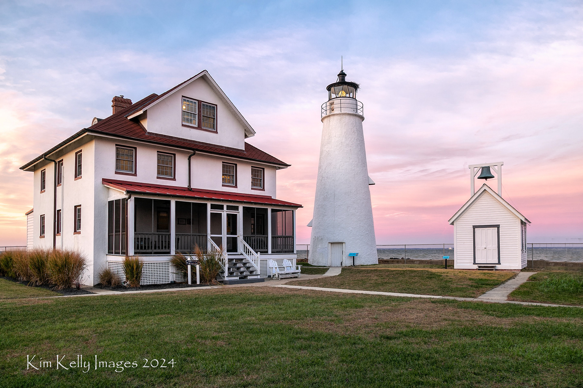Pink Skies at Cove Point Light