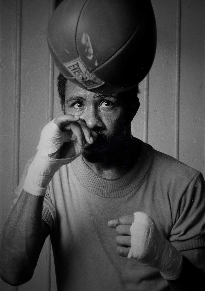New York, Ny; May, 1985. Eusabio Pedroza the WBA featherweight champion trains at Gleasons Gym on West 30th; Street for his fight with Barry McGuigan in London.