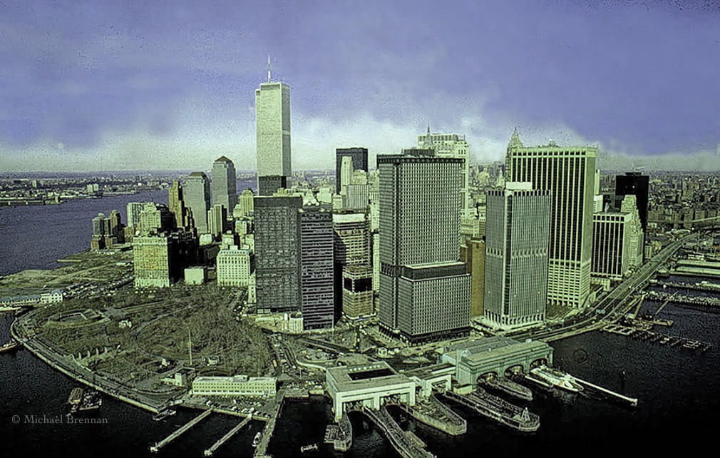 The New York City skyline circa 1990