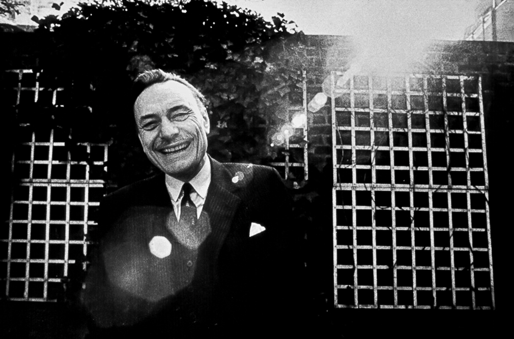 London, England, May 1968. Controversial politician Enoch Powell in the garden of his Kensington home..