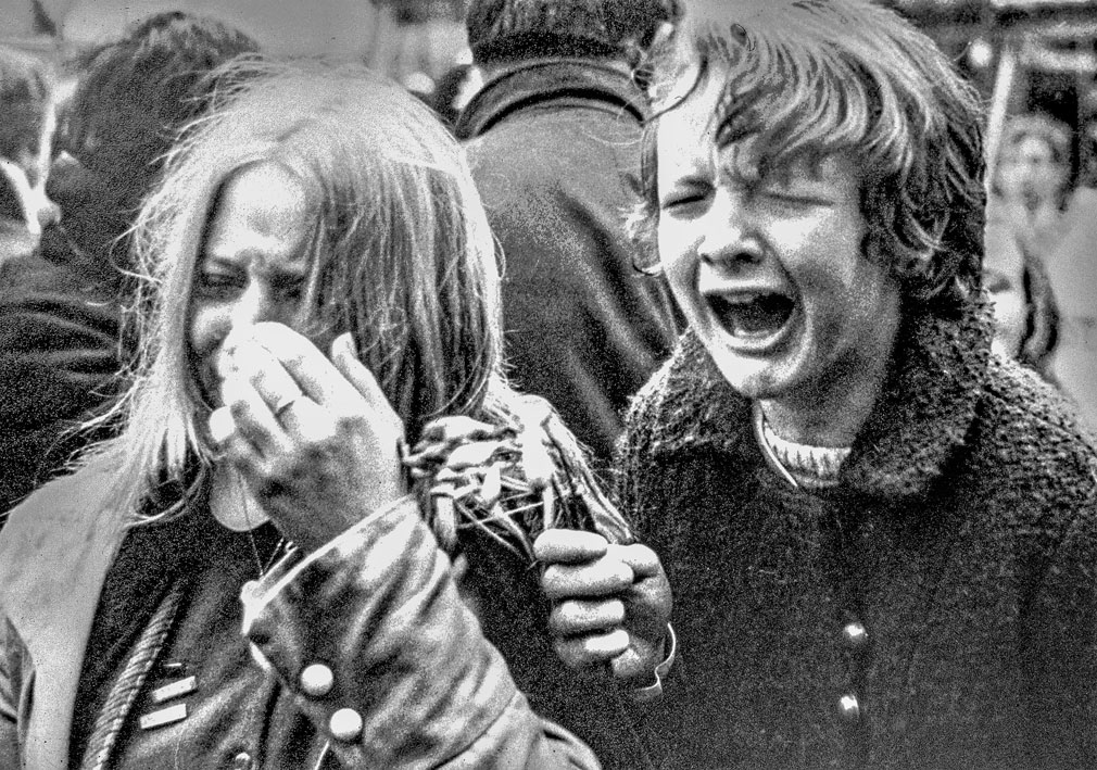 Marylebone, London. March 12, 1969. Two young fans of the Beatles and of Paul McCartney particularly react to the nrews of his marriage to Linda Eastman at Marylebone Registry Office.