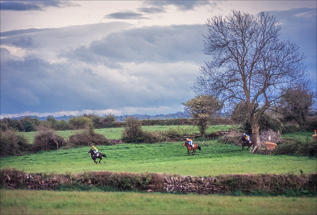 Co. Galway, April, Ireland. April, 1984. A "Point to Point" horse race.