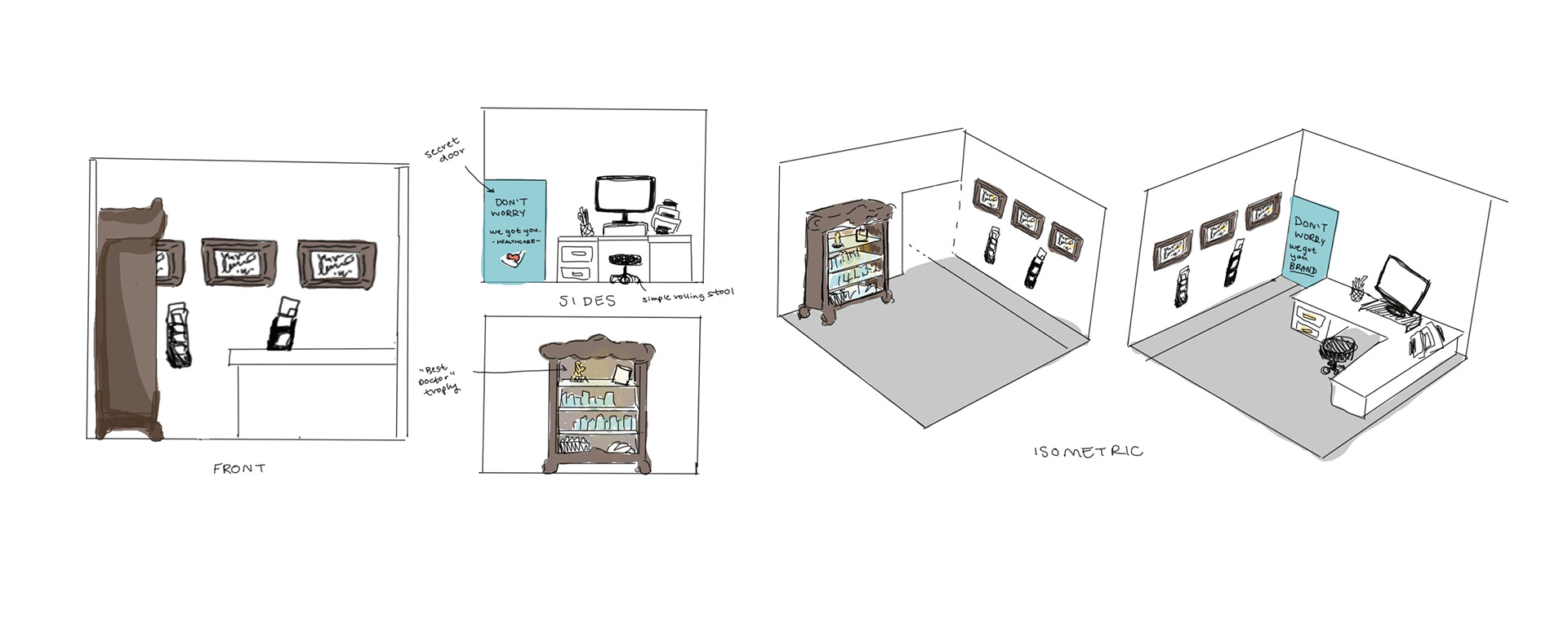 Doctor 4 stop-motion set design, "Next Patient," 2022, made with Procreate