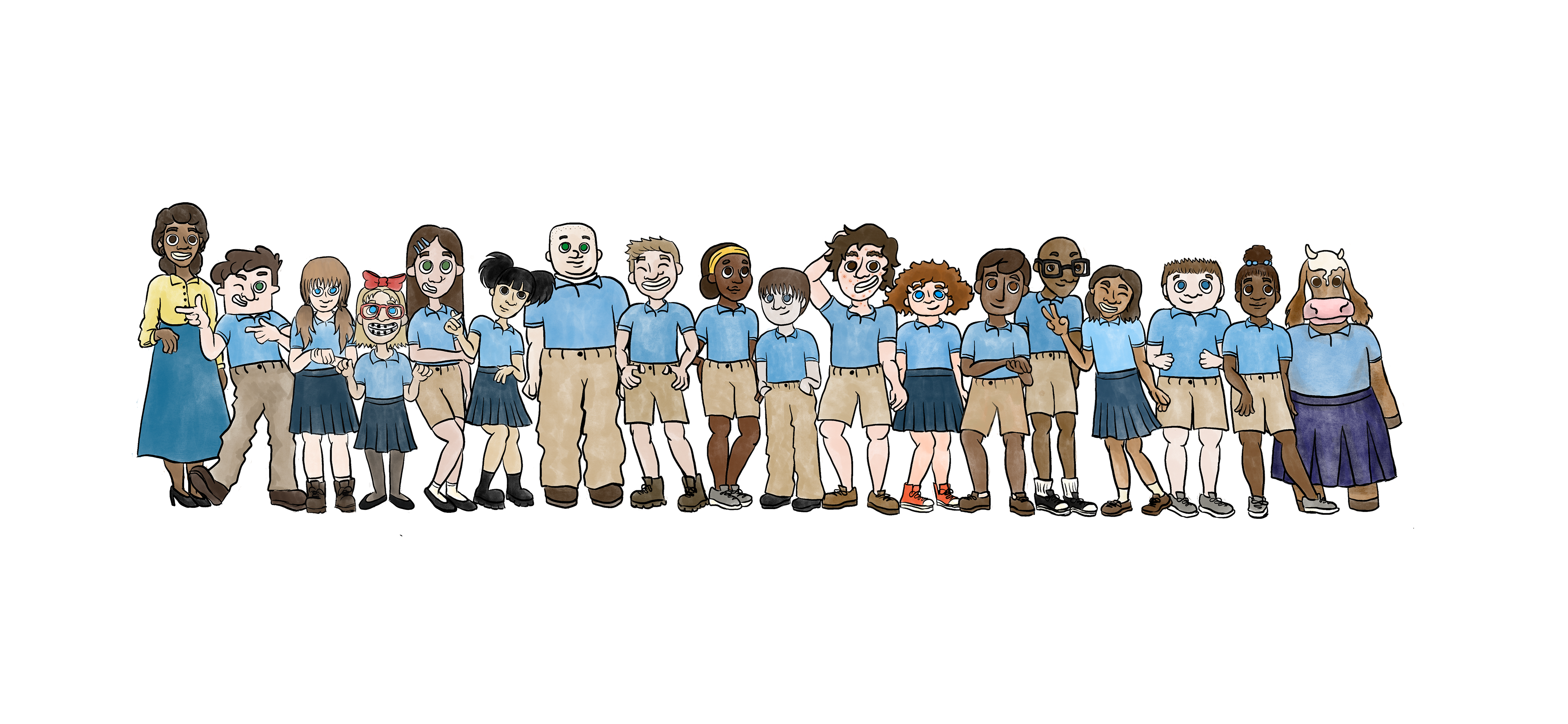 "Bessie" Class Lineup, 2023, digital illustration, Procreate