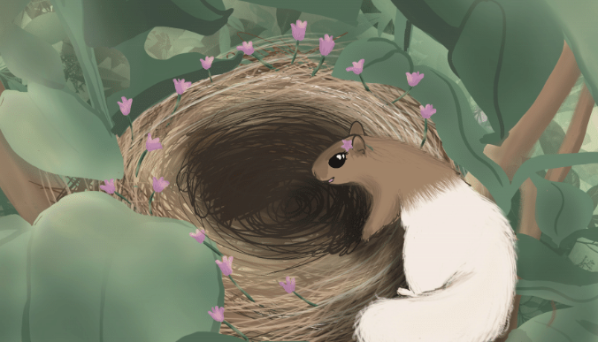 April's Nest, "April Showers Bring May Flowers," 2022, made with Procreate