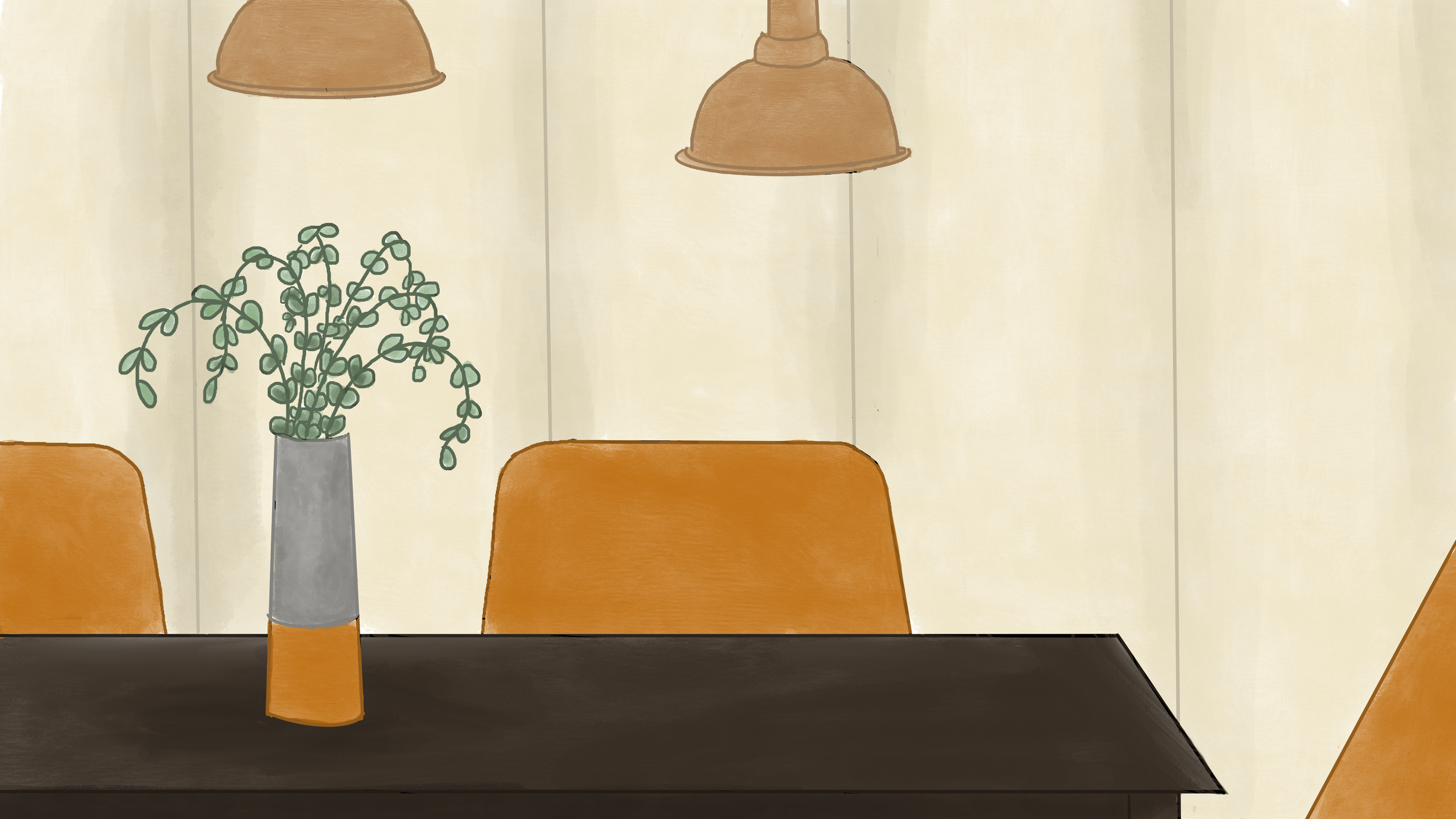Bessie's Dining Table, "Bessie," 2023, made with Procreate