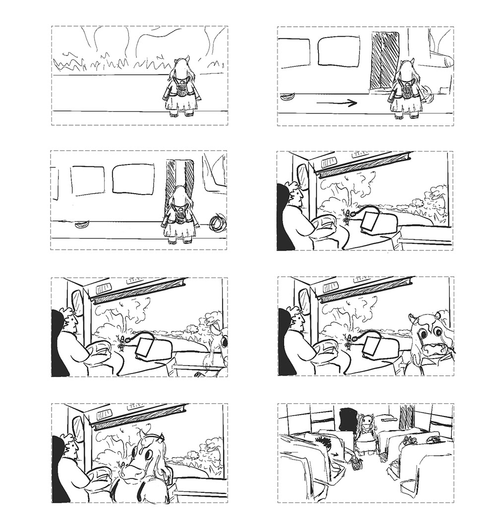 Key Storyboard 2, "Bessie," 2023, made with Procreate