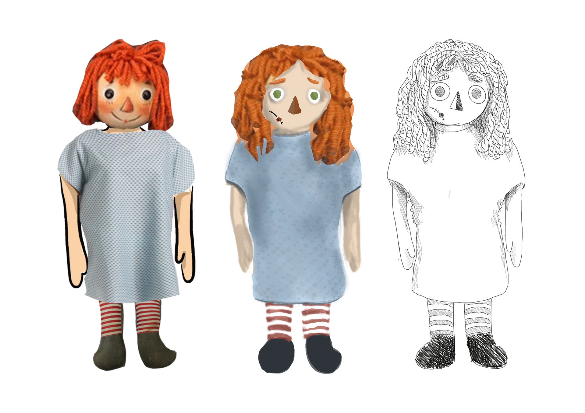 Hazel stop-motion character design, "Next Patient," 2022, made with Procreate
