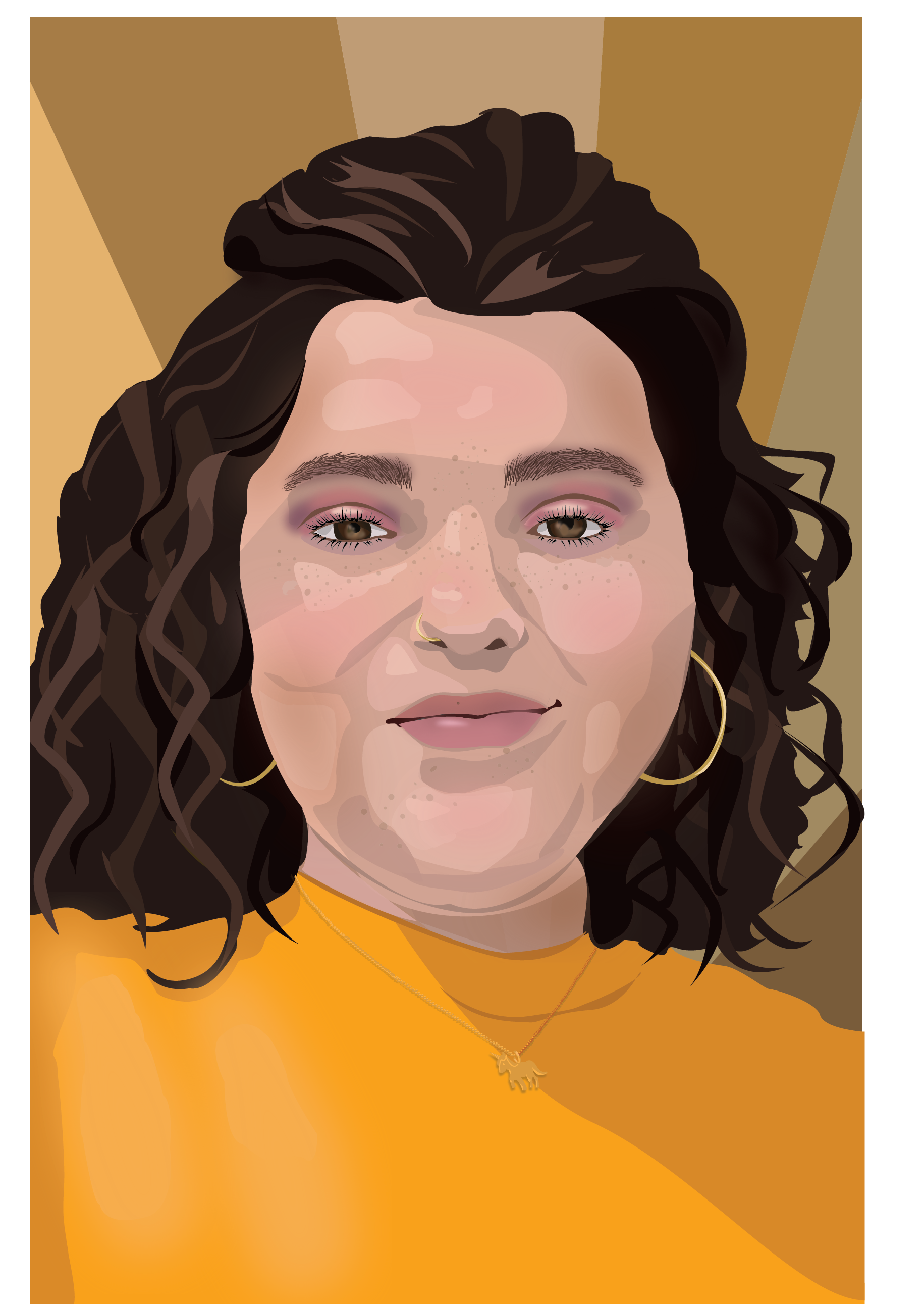 Illustrated Self-Portrait, 2021, made with Adobe Illustrator