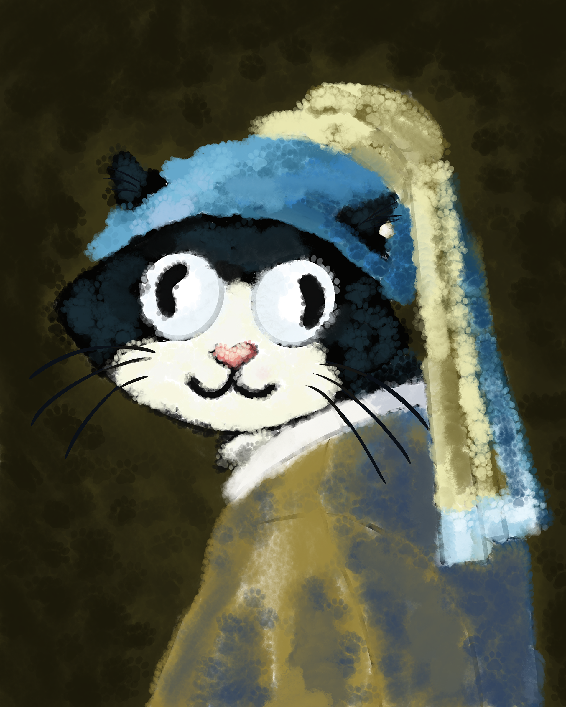 Tina With a Pearl Earring, How 2 Get a Job (fast!), 2024, made with Procreate
