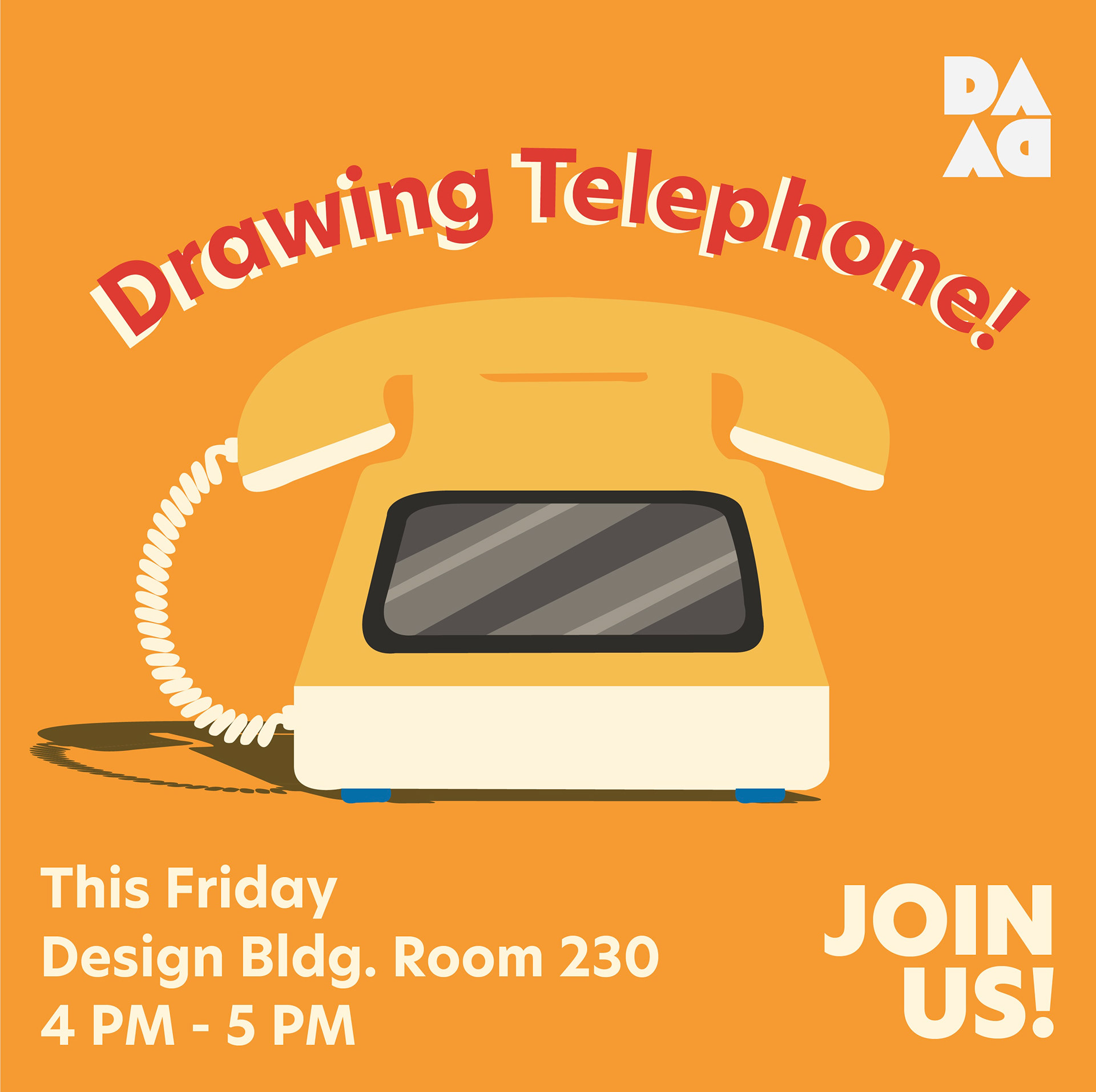 DADA Social Media Post, Drawing Telephone, 2022, Illustrator