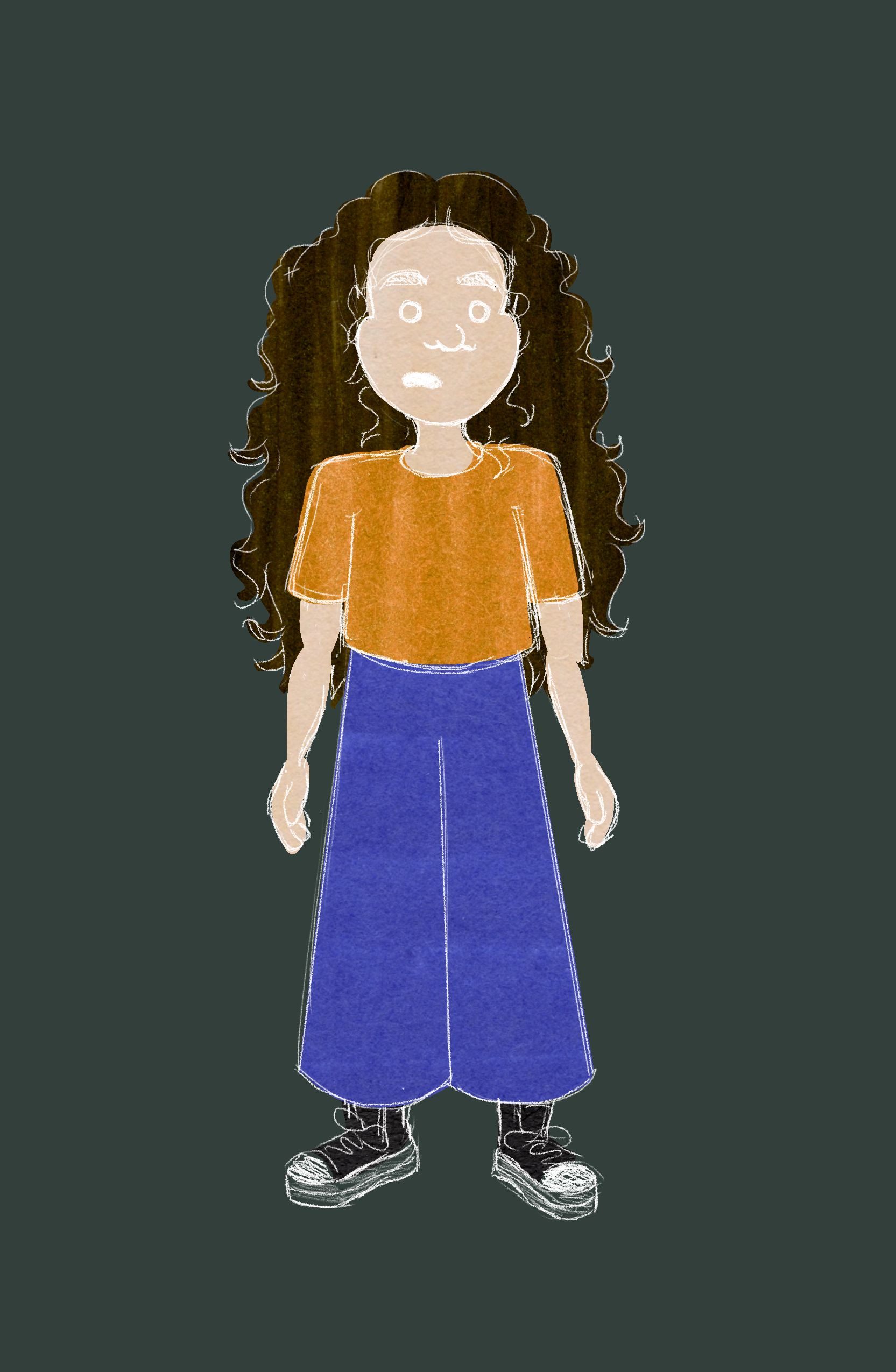 Me character design, "Hope is the Thing with Feathers," 2023, made with Procreate