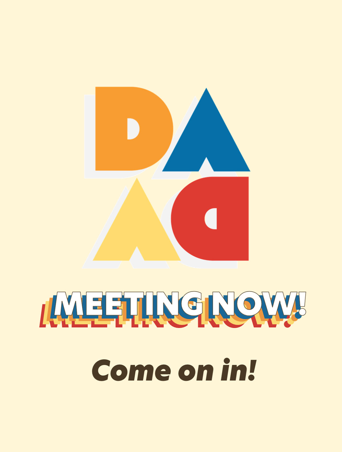 DADA Meeting Now Flier, 2022, Illustrator