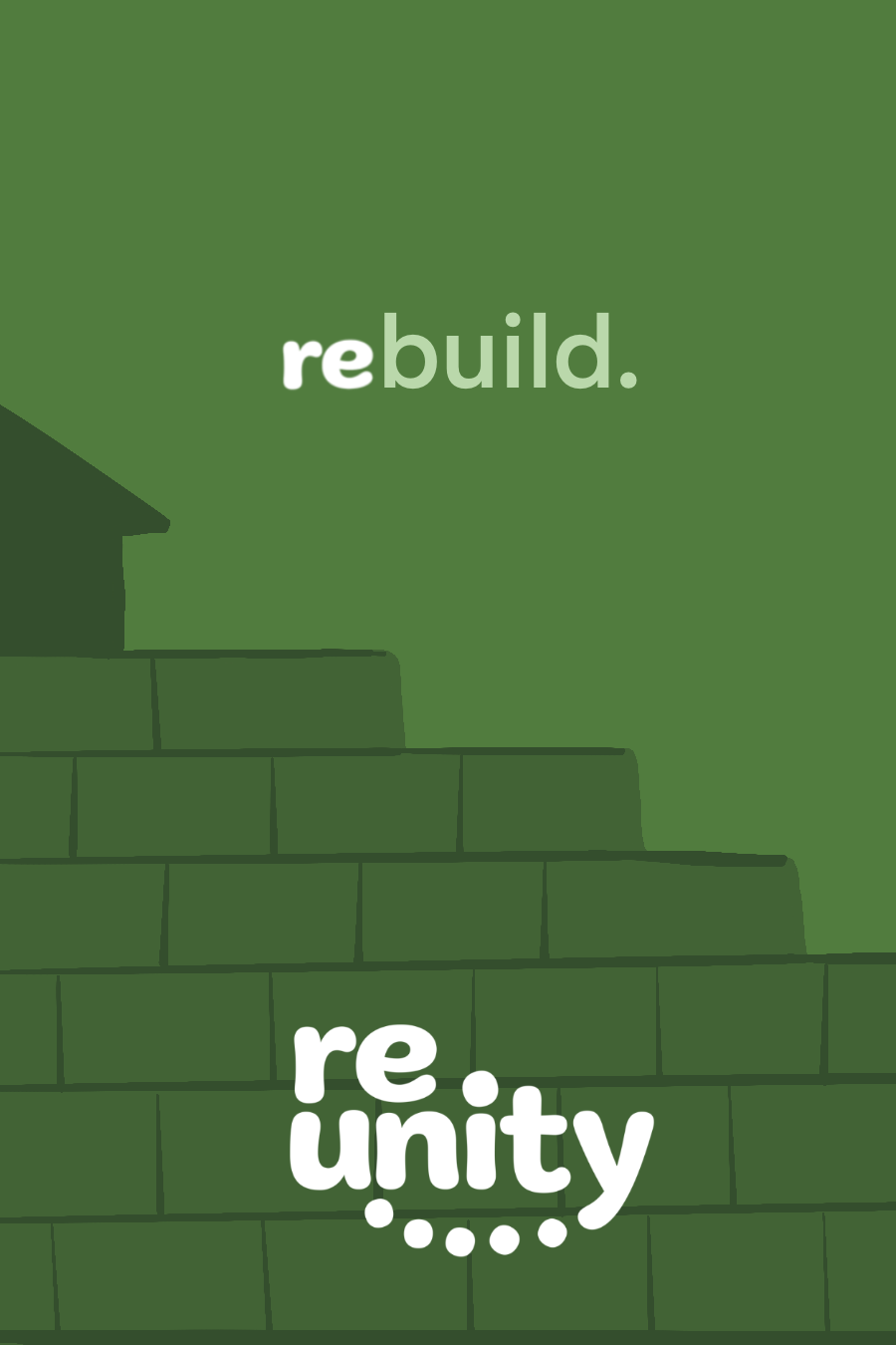 Rebuild Tryptic Poster, 2 of 3, 2022, Reunity Advertisement Campaign, Illustrator