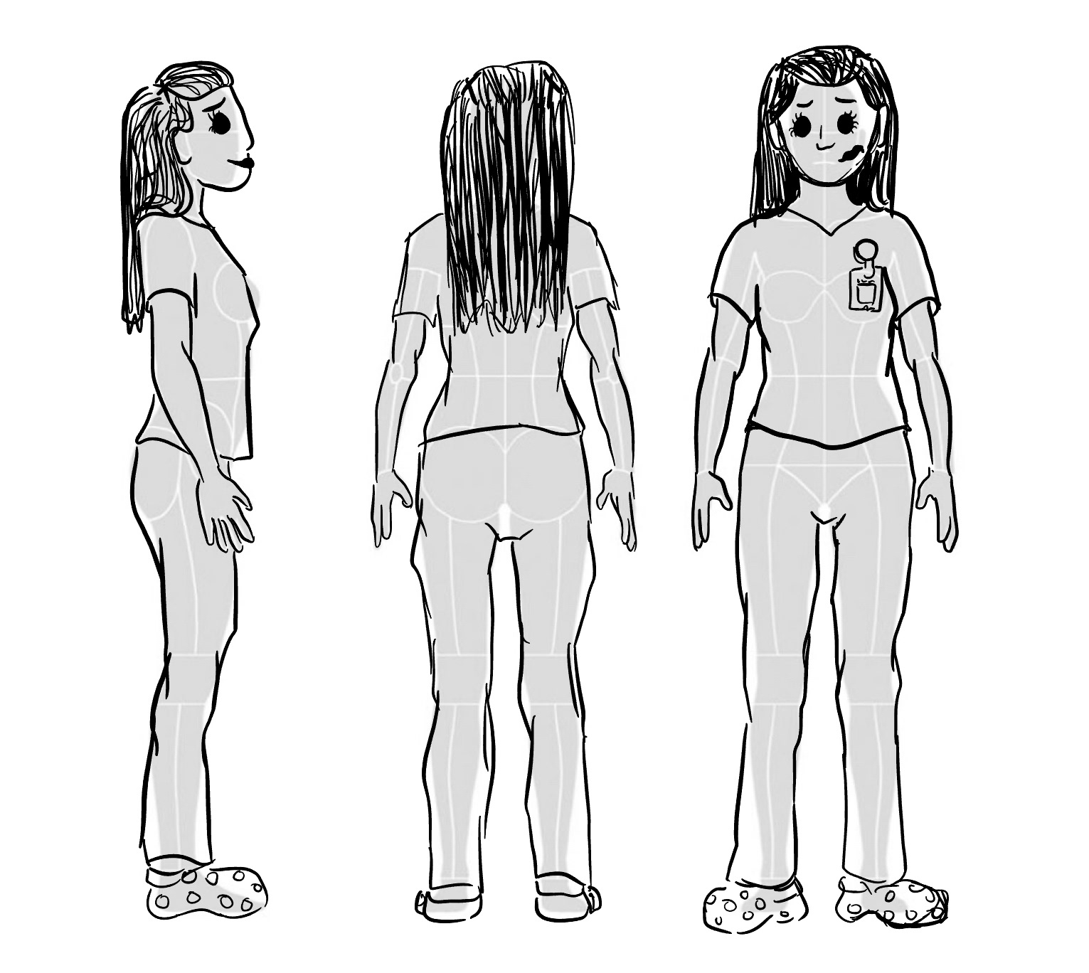 Nurse character design, "Next Patient," 2022, made with Procreate