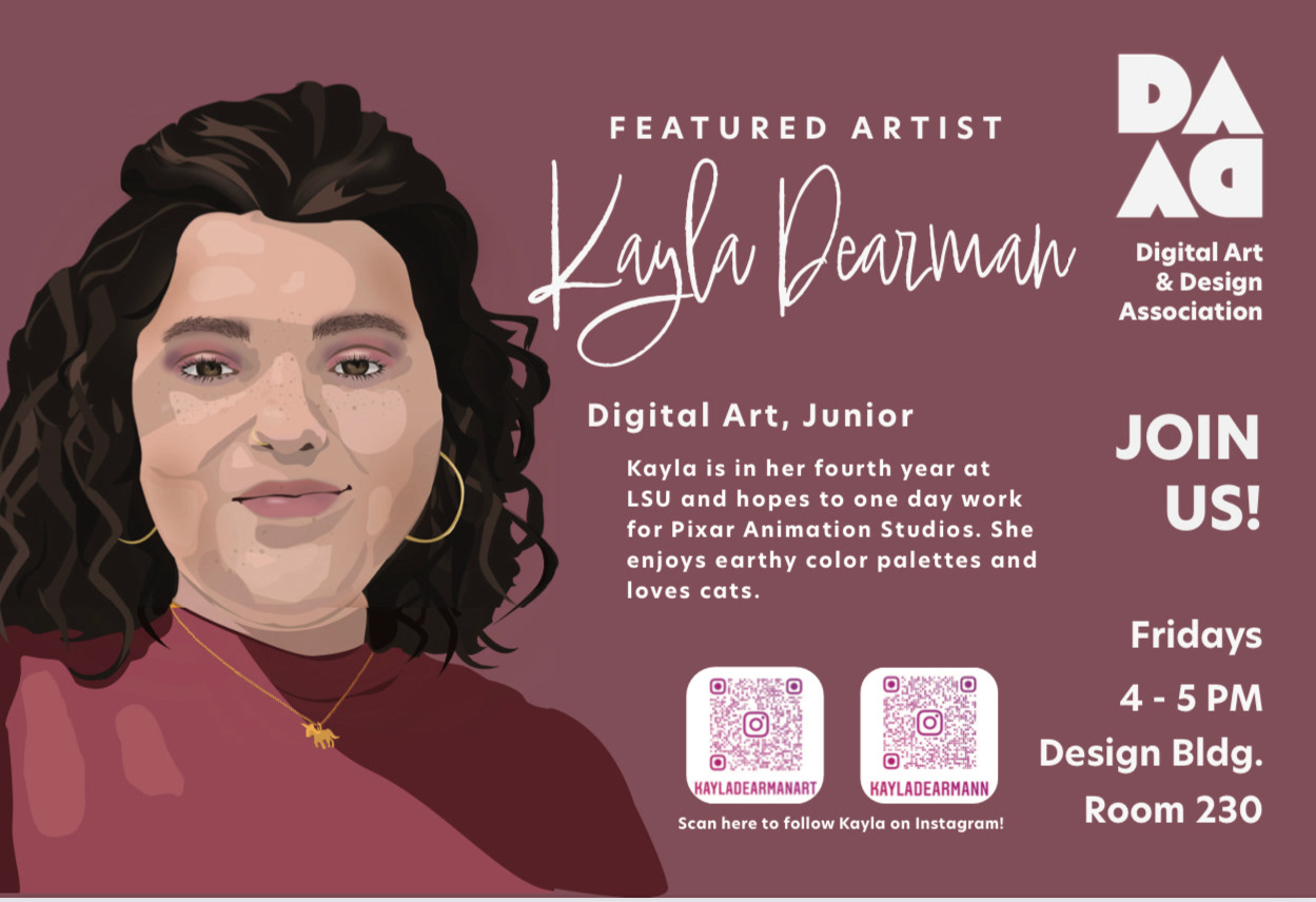 Kayla Dearman DADA Featured Artist Card, 2022, Illustrator, art & design by Kayla Dearman, Front View