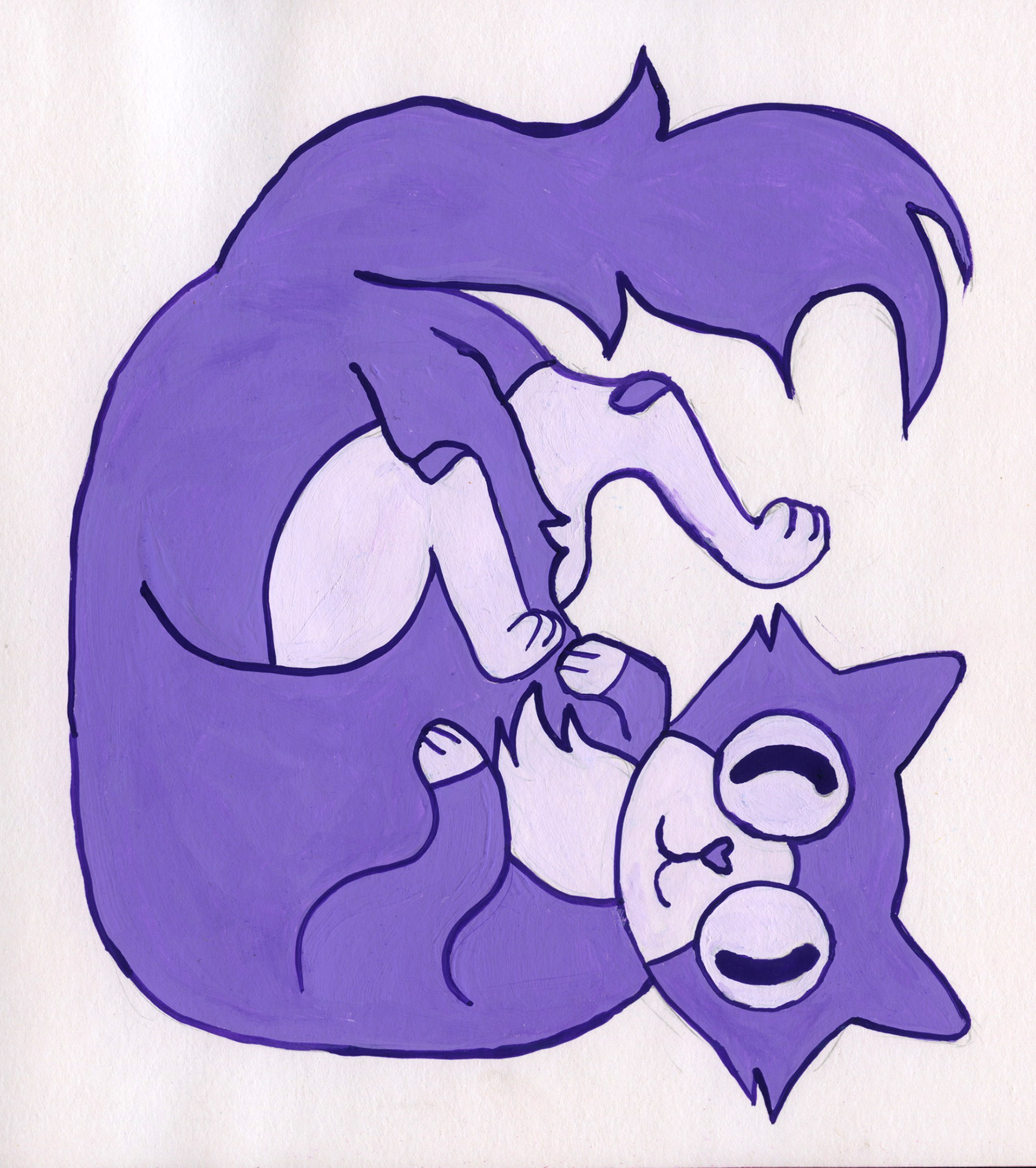 Tina Reclining, How 2 Get a Job (fast!), illustration, gouache on paper