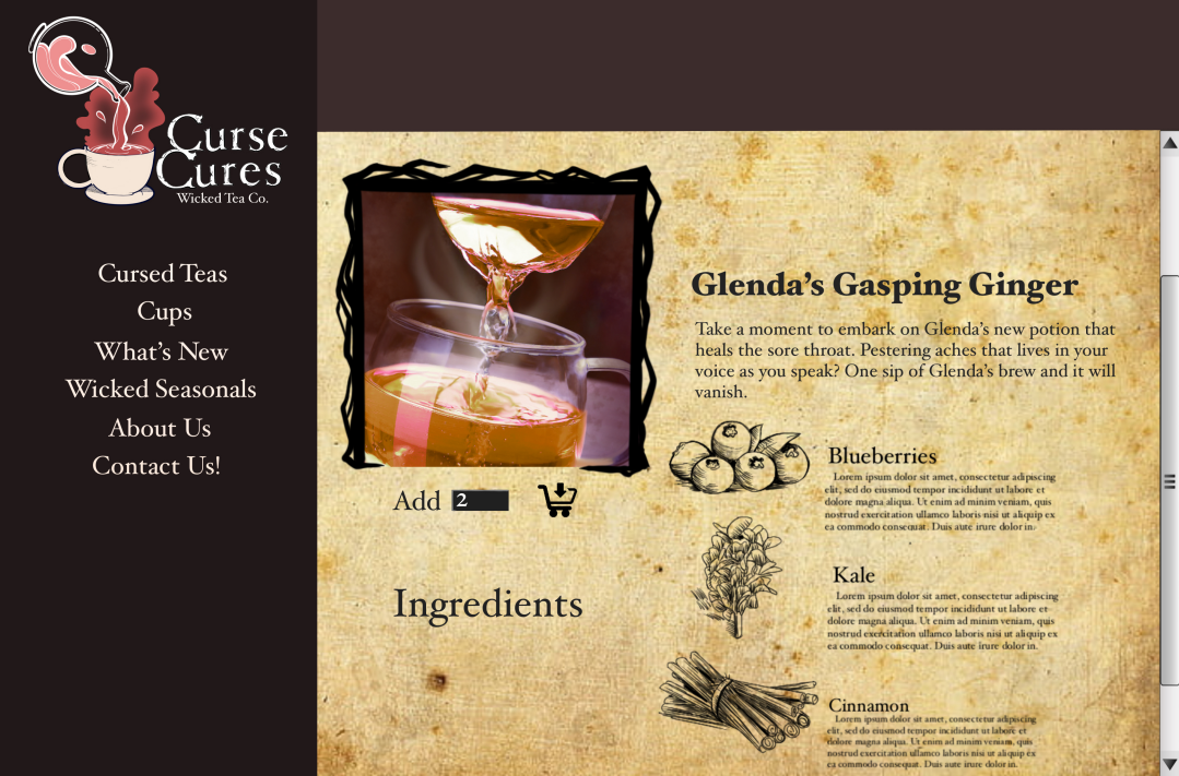 Product information page