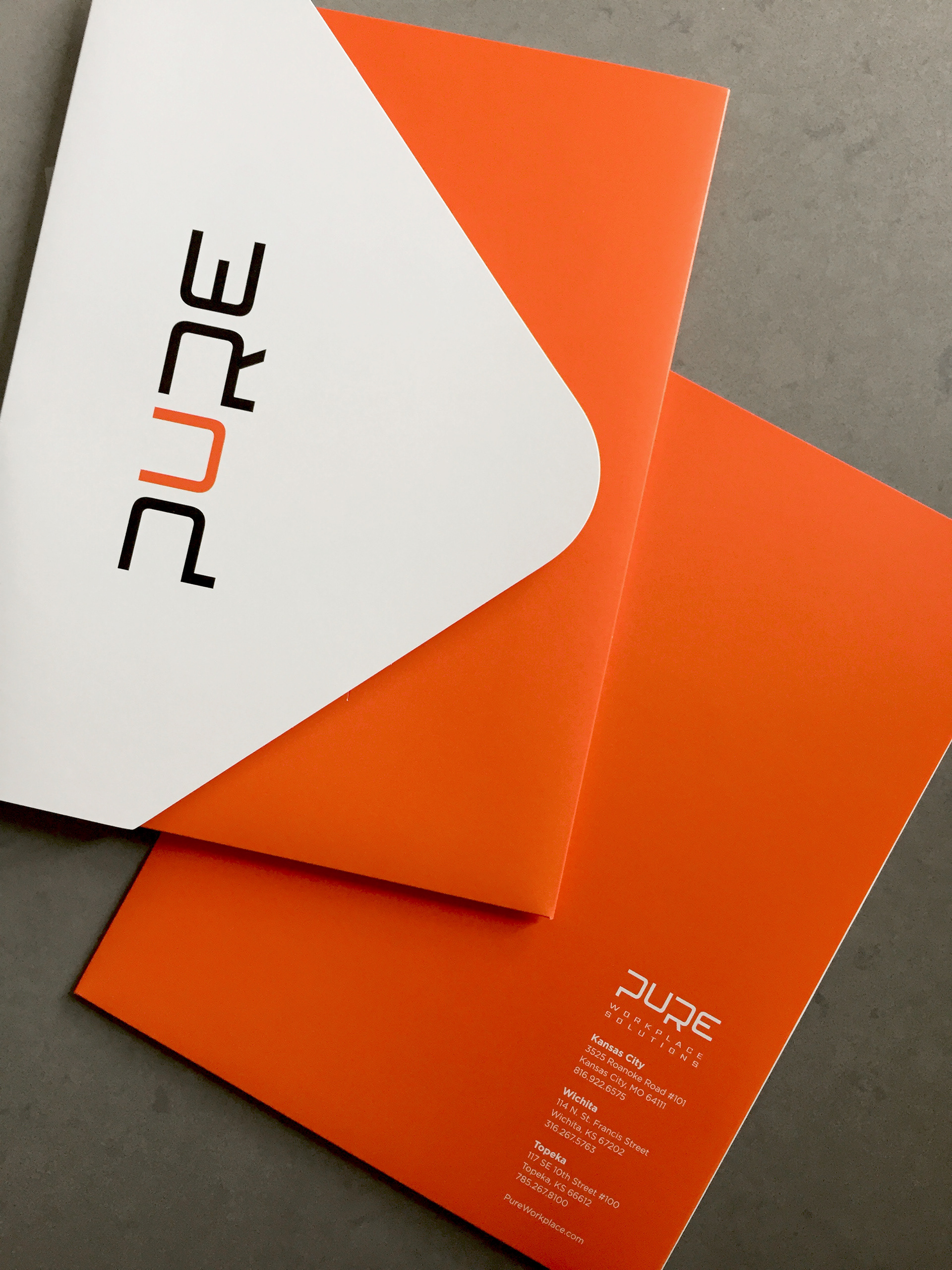 Pure Workplace Solutions custom folder front and back