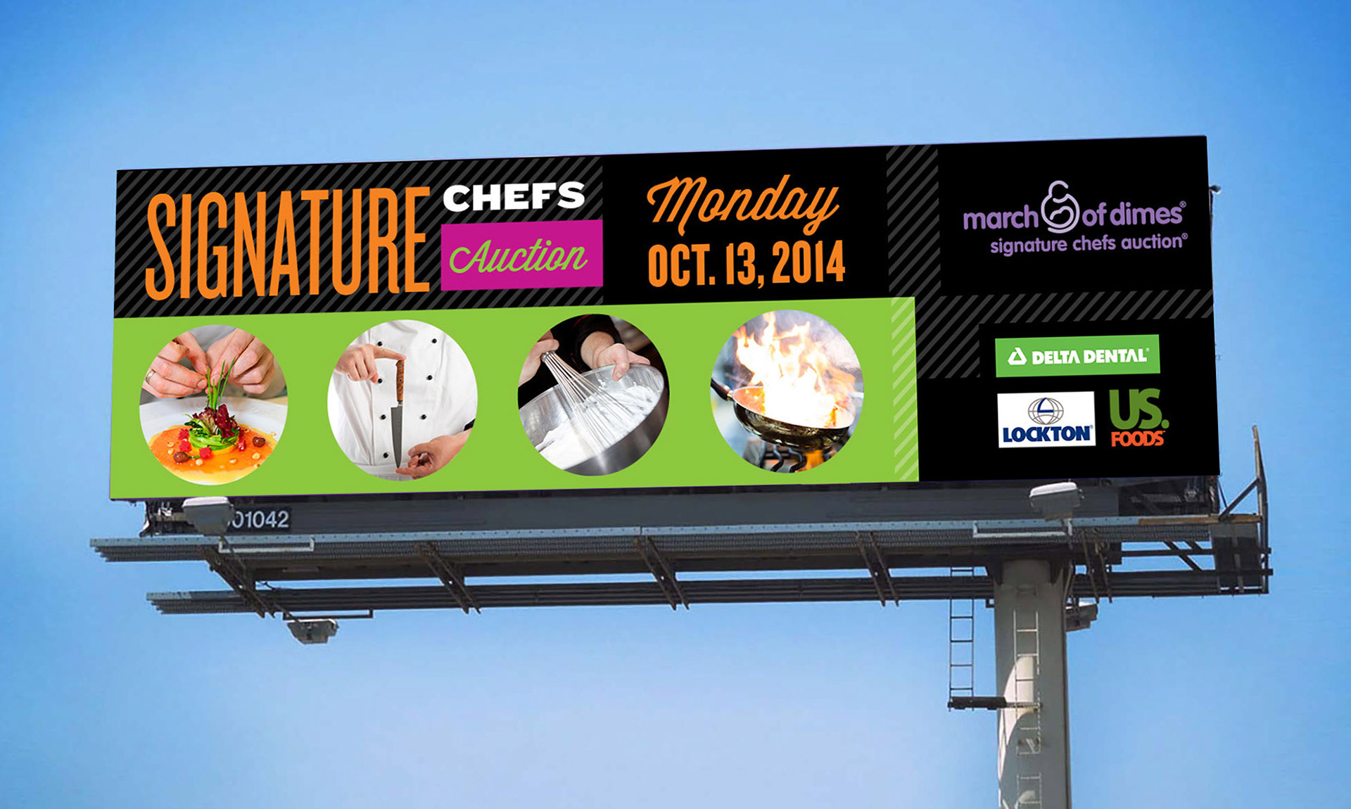 March of Dimes Signature Chefs Out of Home - Billboard promoting charity auction event that features KC and national top chefs