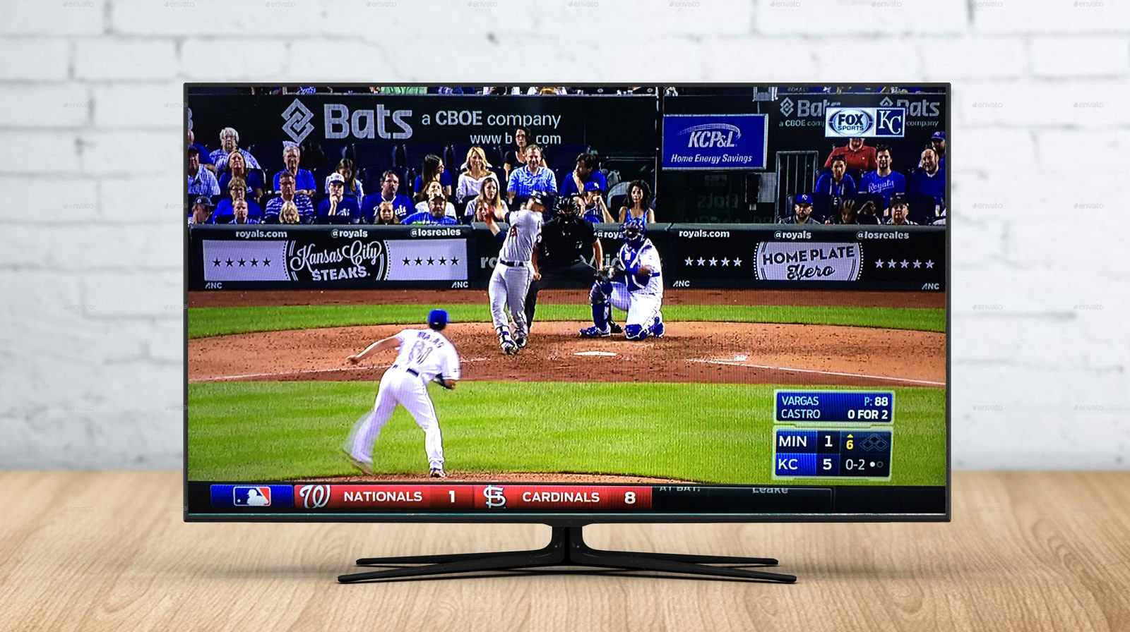 Home plate Hero signage for KC Steaks at KC Royals Kauffman Stadium
