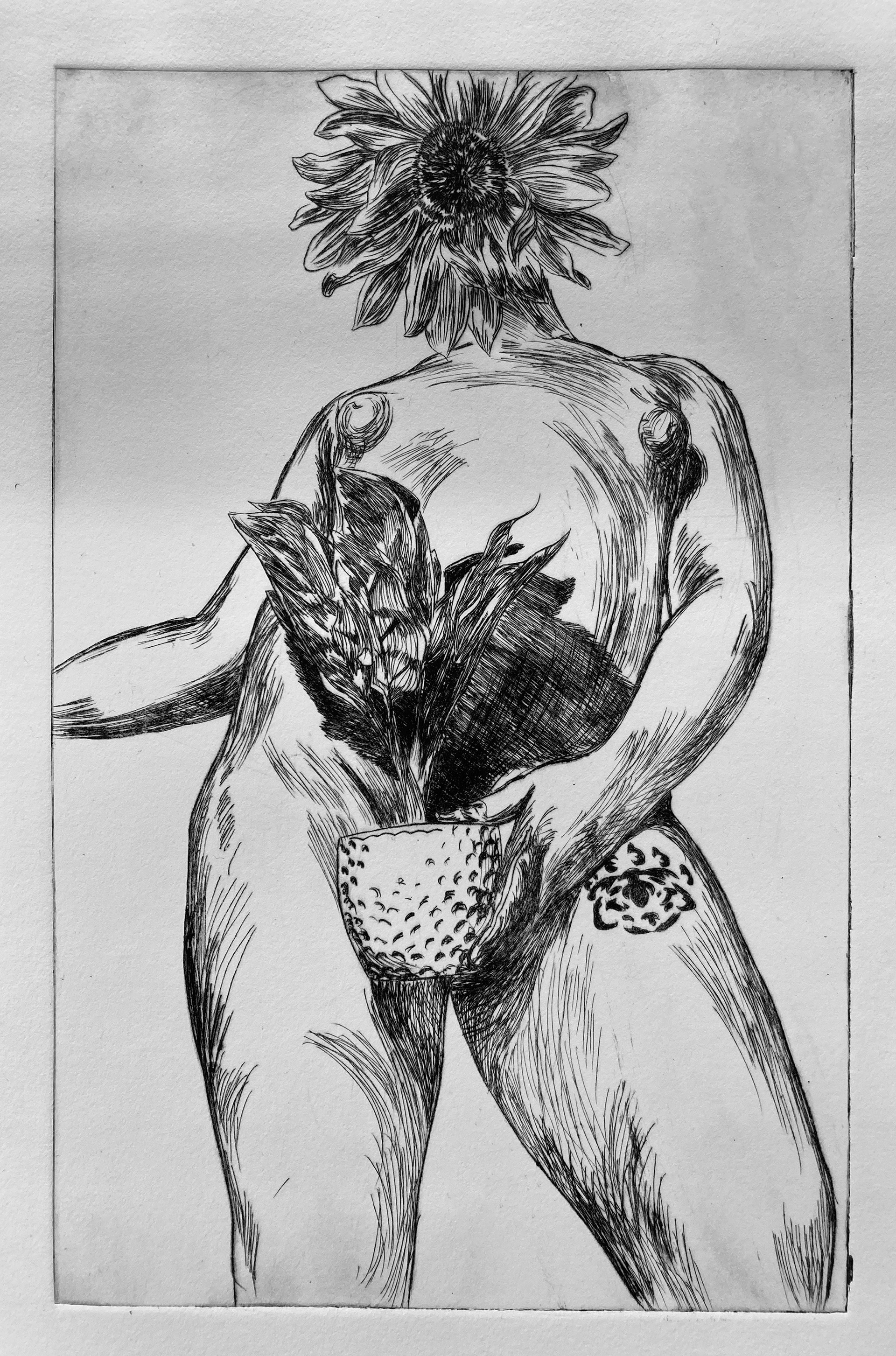 "Flowering 14x10 Drypoint