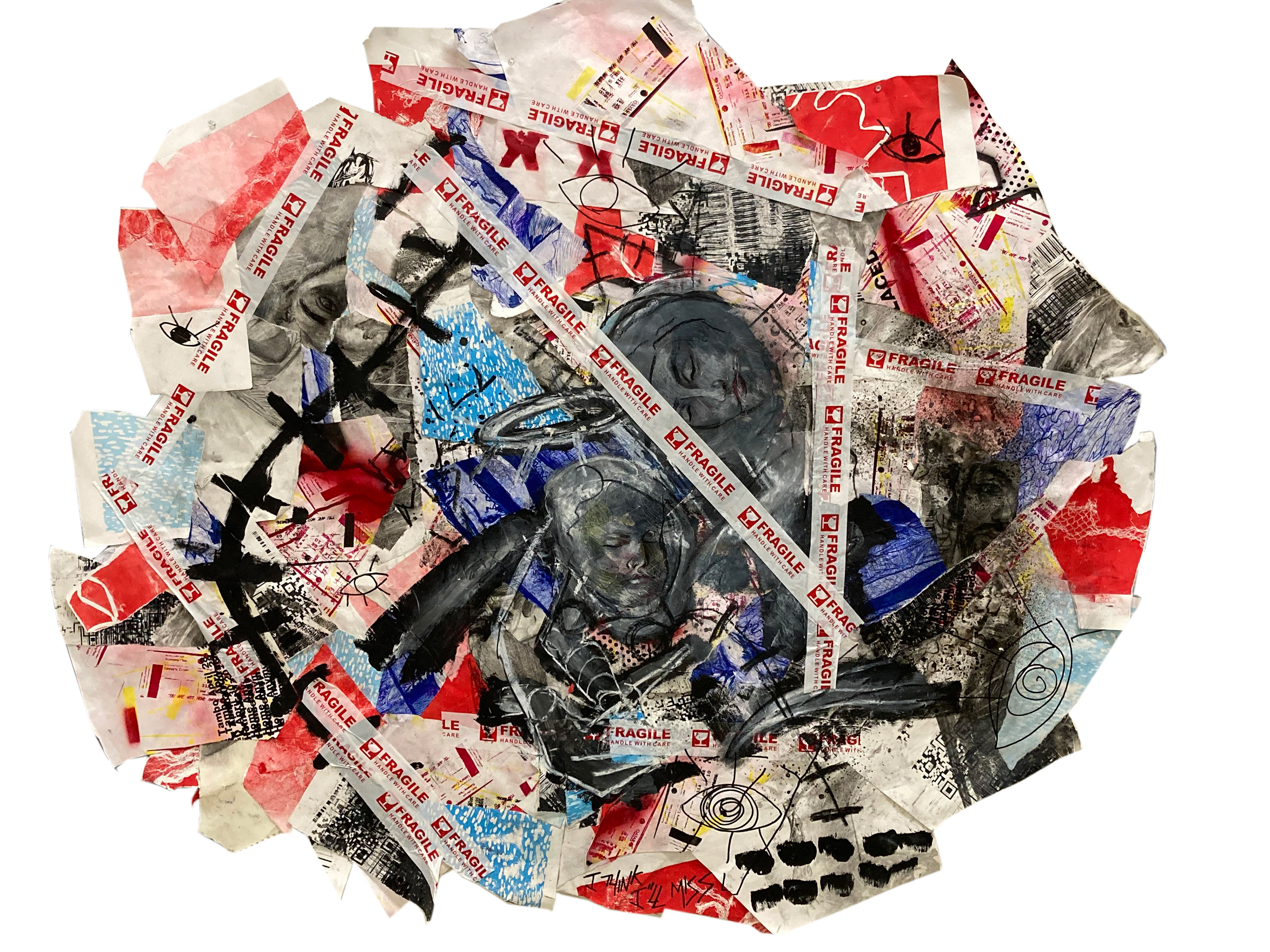 "I Think I'll Miss You" 60x50 Mixed Media Collage