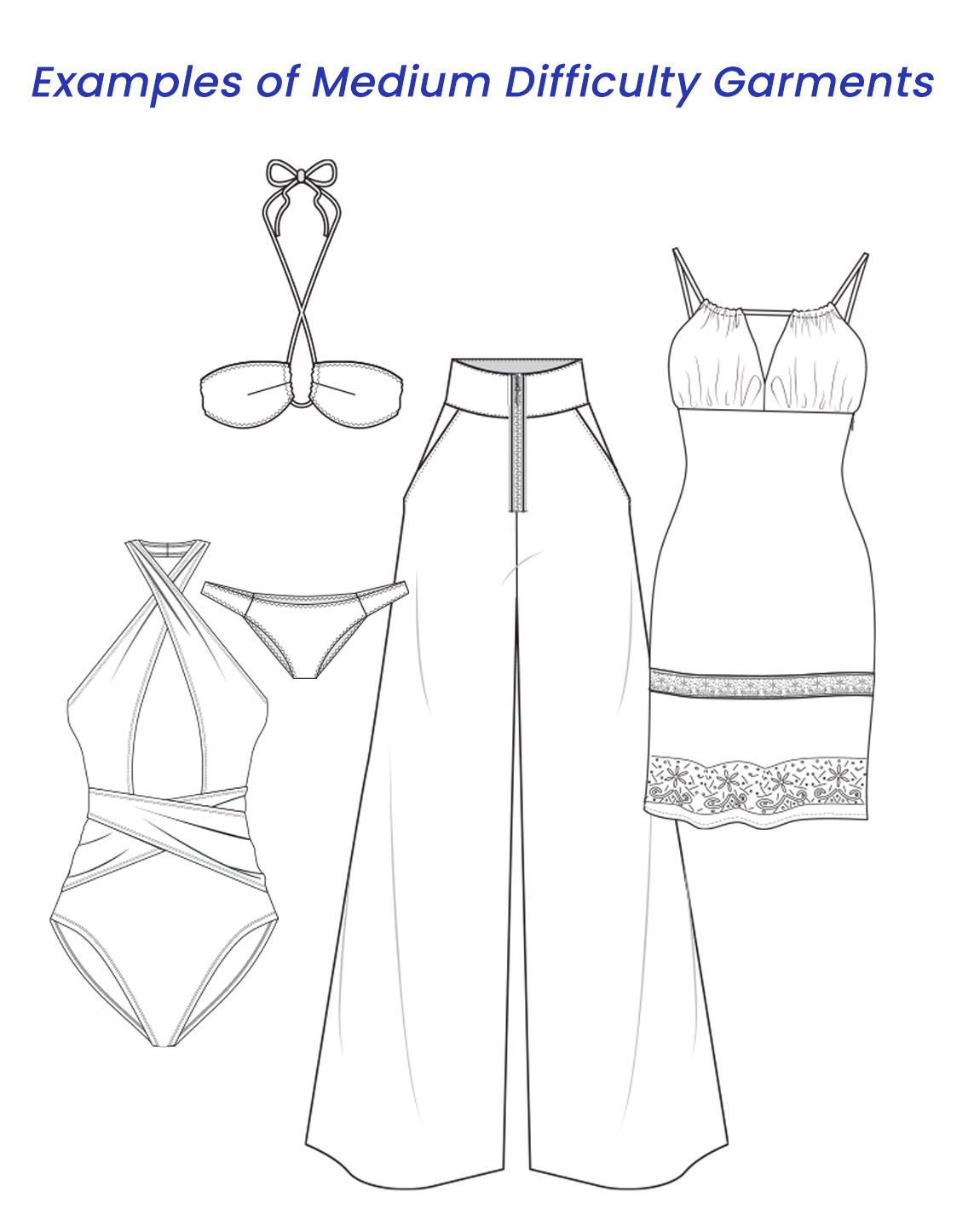 Examples of medium difficulty garments