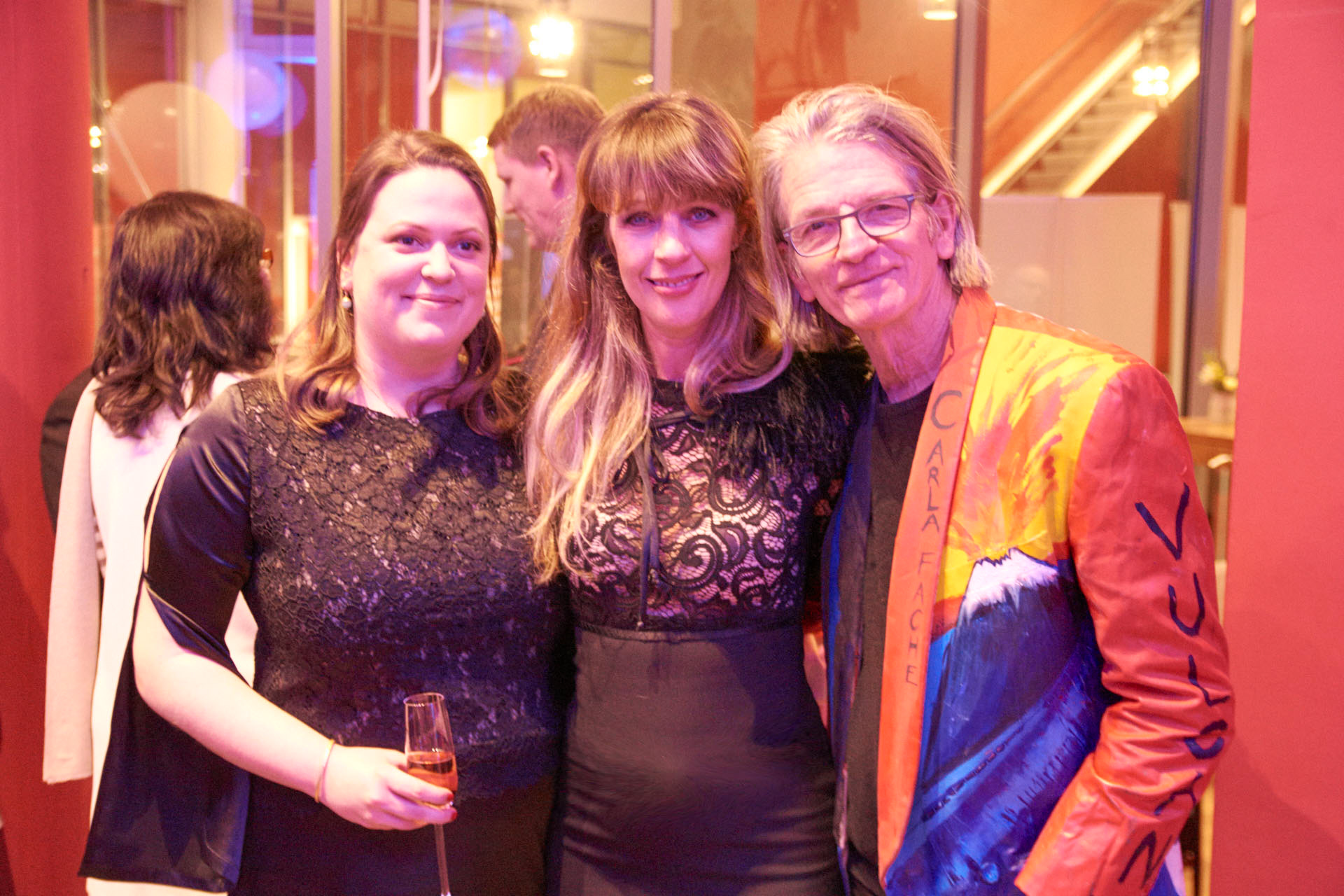 Svenja Böttger, Andrea Muller and Fred George at the Opening of the 41st. Filmfestival of Max Ophüls Preis