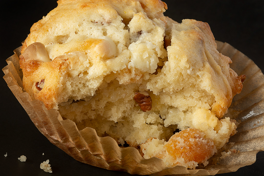 White Chocolate Apricot Pecan Ricotta Muffins