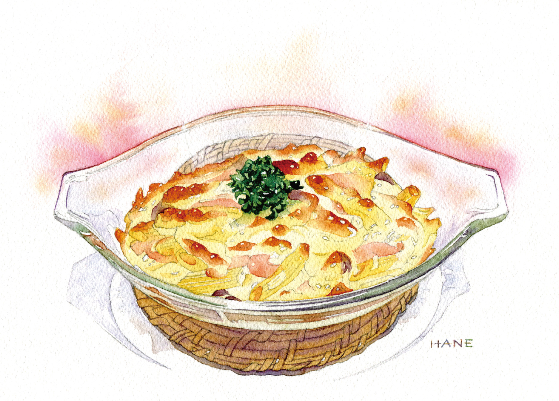 グラタン Gratin W&N watercolor & pencil on Arches paper 180㎜×285㎜ 2020