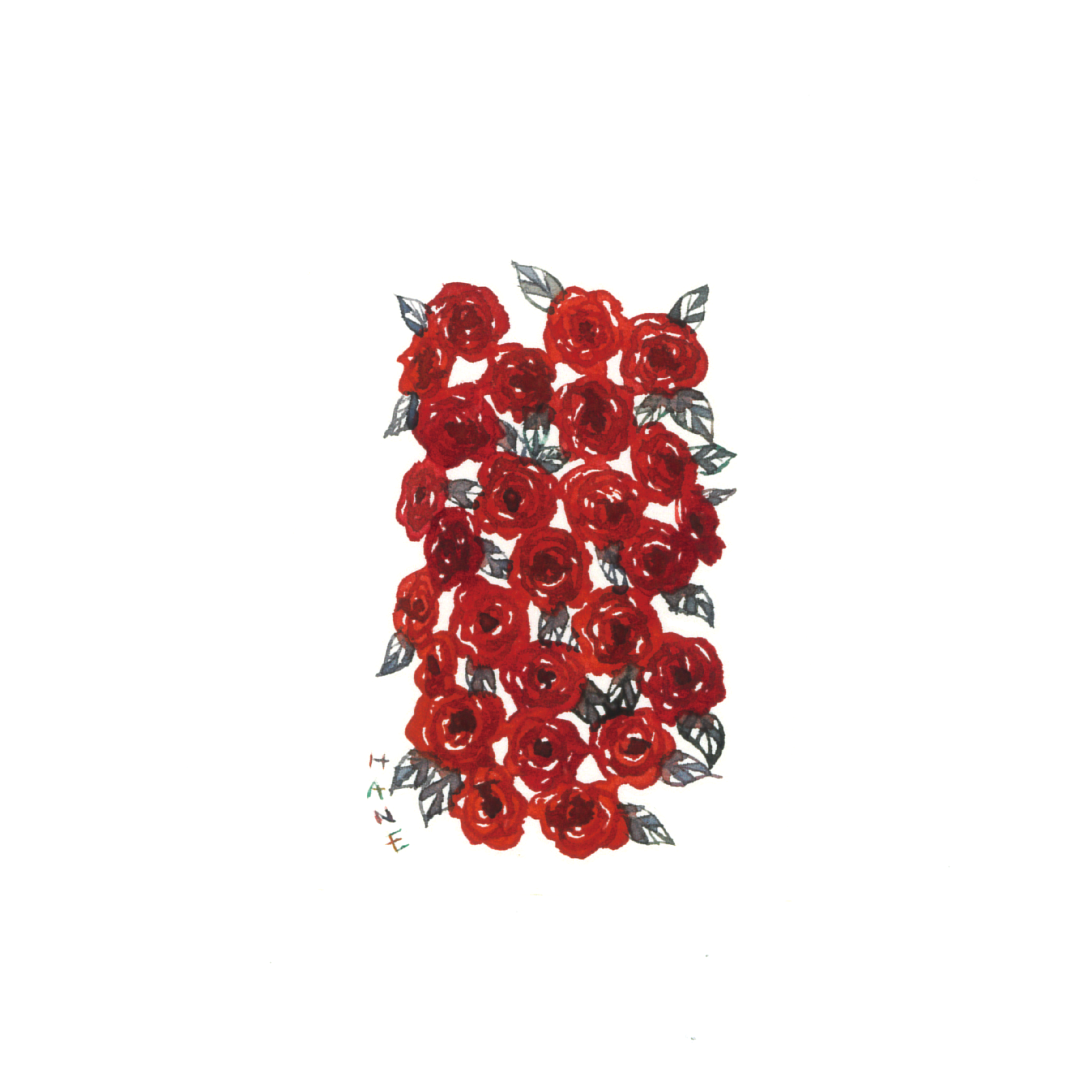 ミニバラ Miniature Rose W&N watercolor on arches paper 77㎜×51㎜ 2024