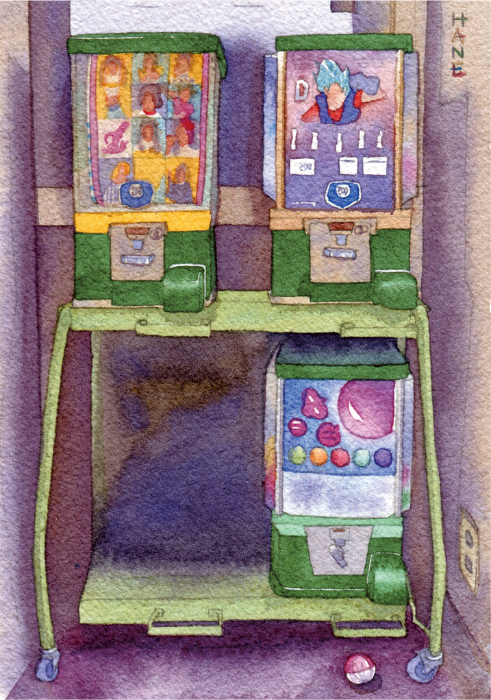 3つの箱1　 The three boxes 1 watercolor on arches paper 150㎜×103㎜ 2020