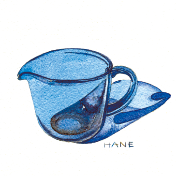 青いカップ Blue cup W&N watercolor & pencil on Arches paper 100㎜×100㎜ 2021