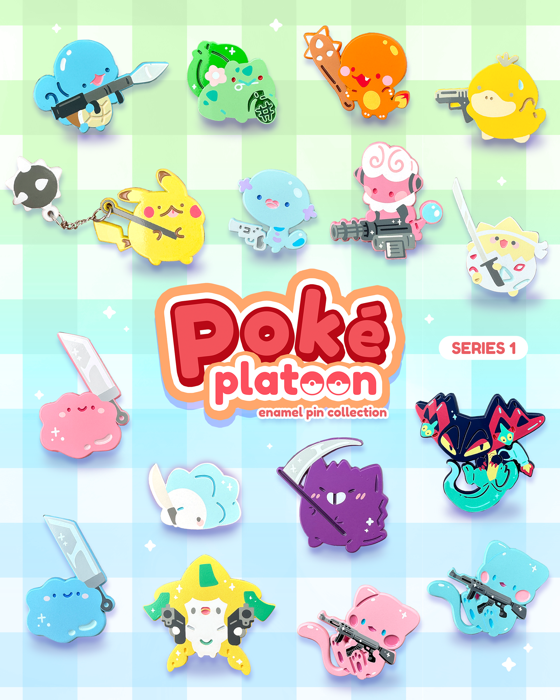 Poke Platoon Soft Enamel Pins