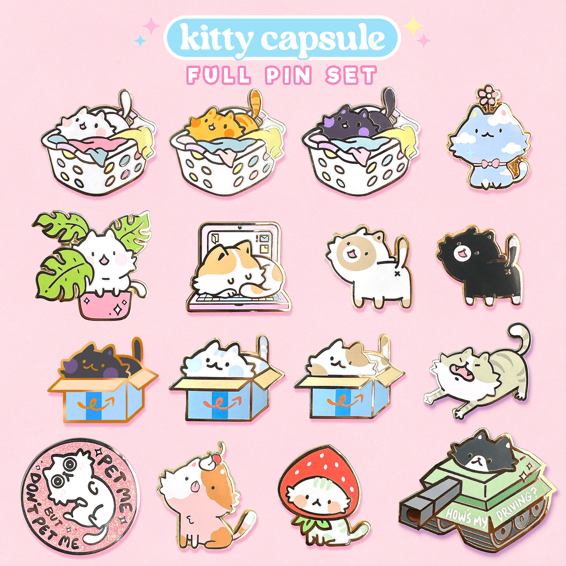 Kitty Capsule Pin Set