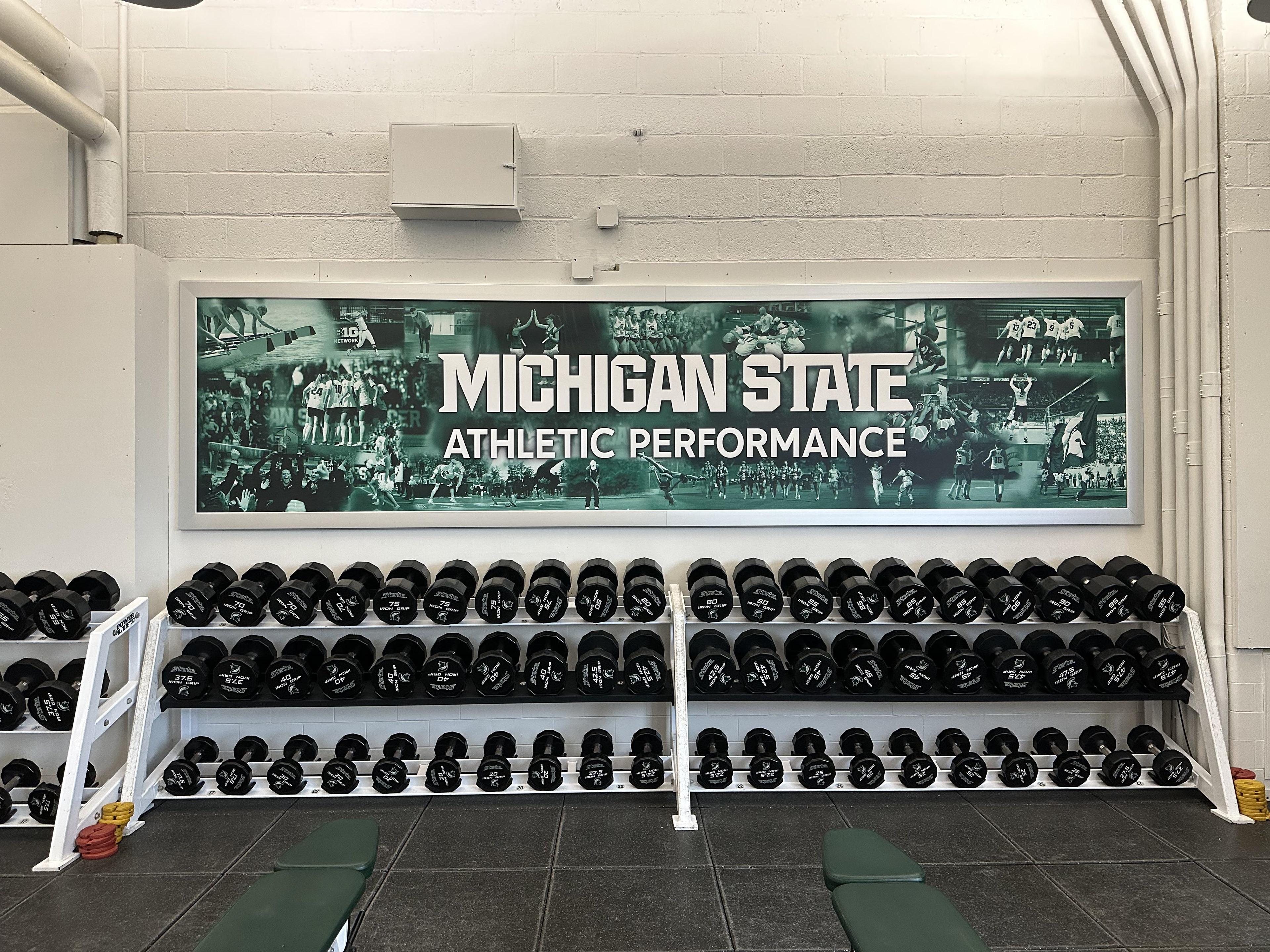 Snap Frame Mural in the Jenison Weight Room