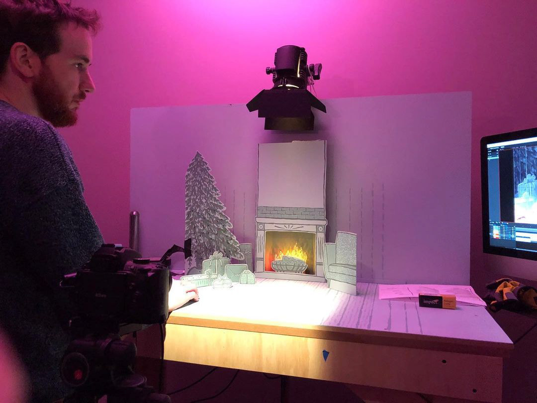 Scott working on stage