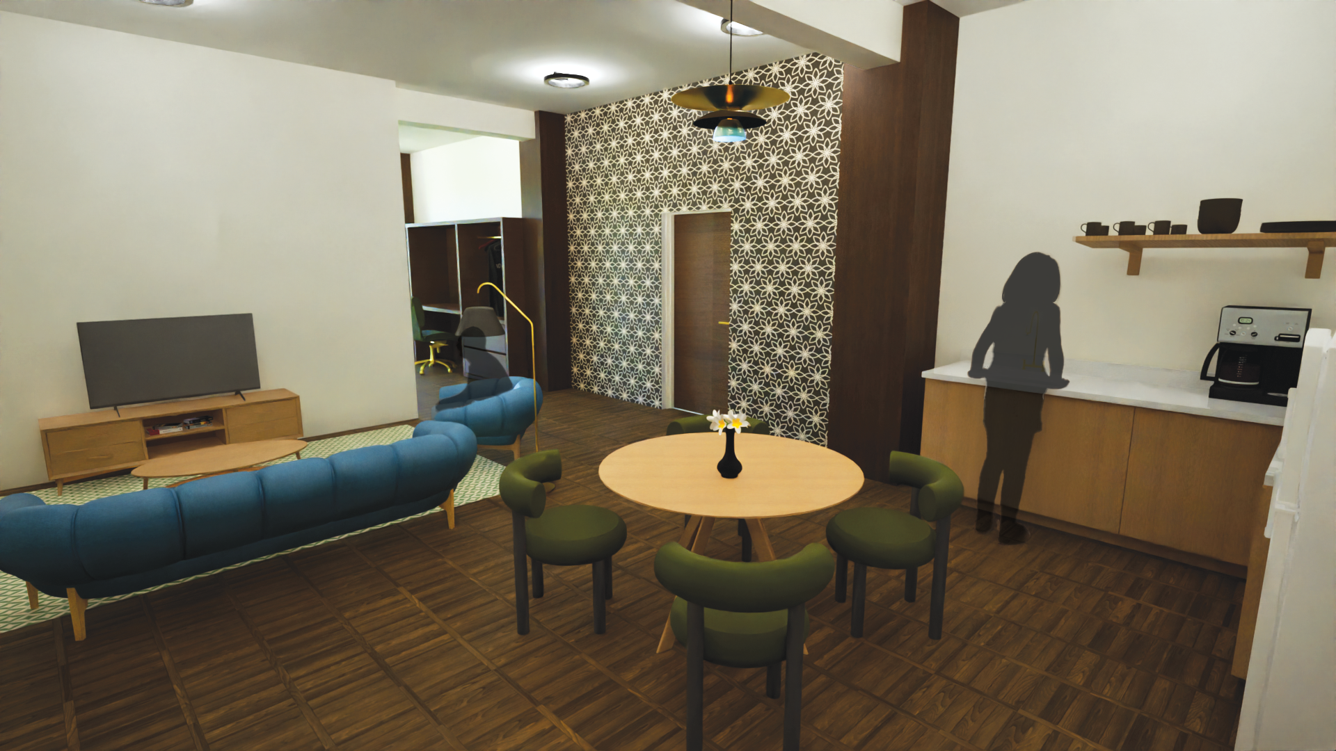 Hotel Room Common Area