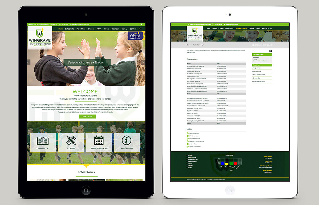 Wingrave CE School – Website Design